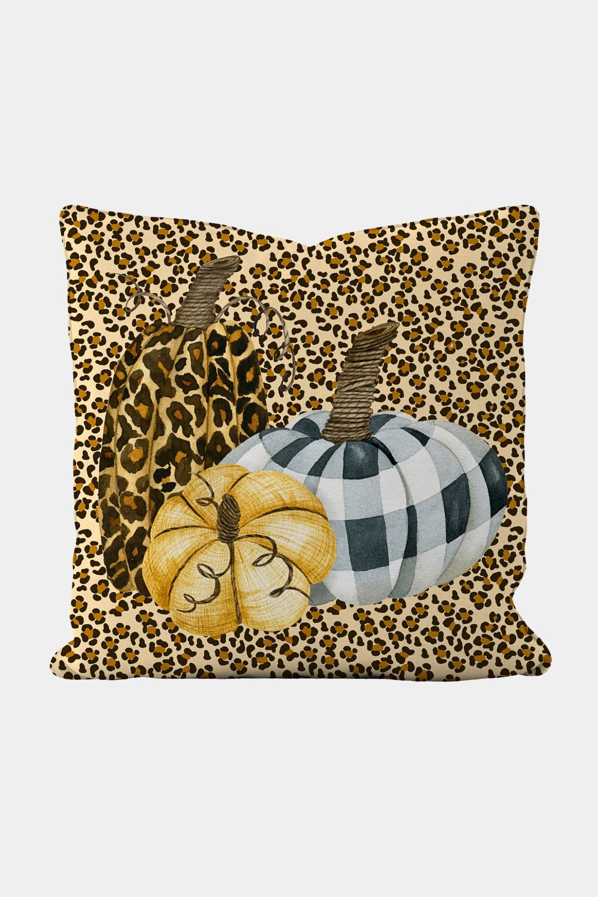 Home Seray Home Fall Balkabaklı Çift Tarafı Desenli Kadife Dokulu Kırlent Kılıfı