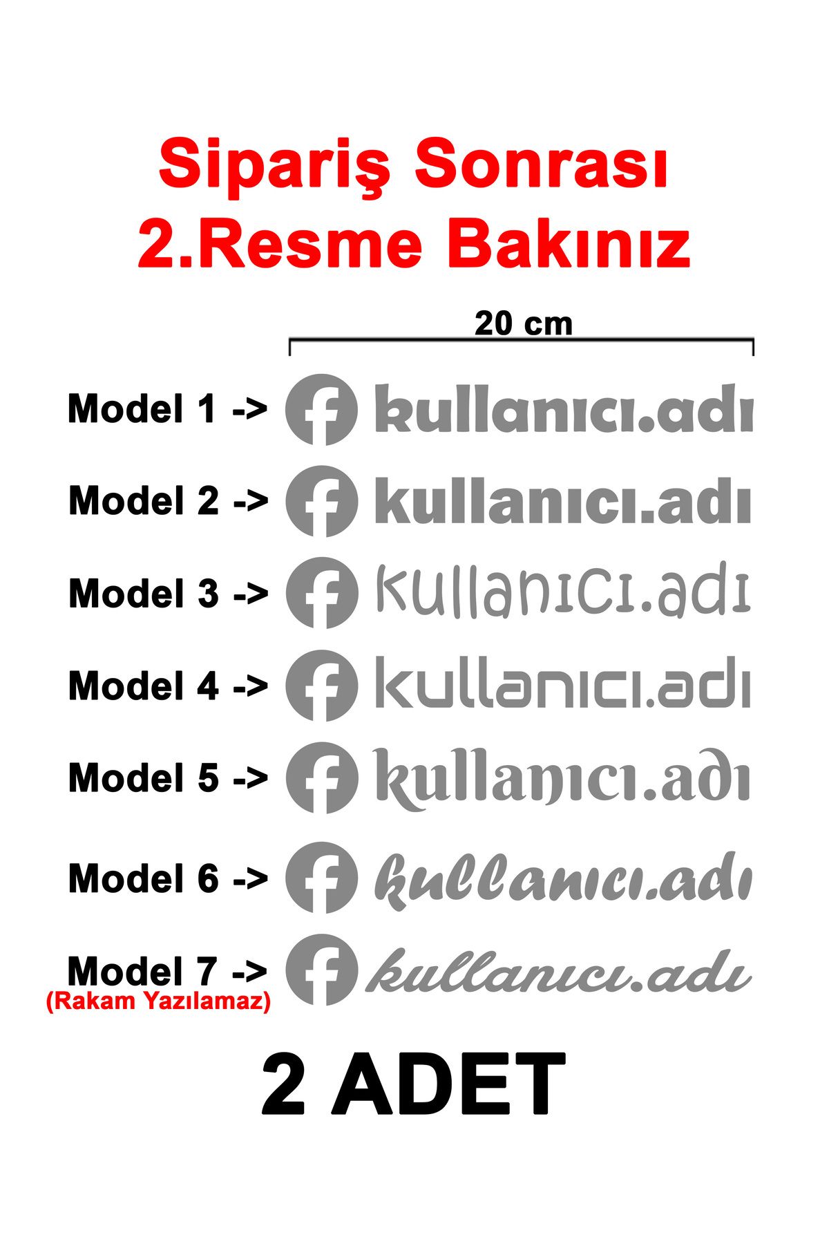 Sönmez Dijital (2 Adet) Facebook Kullanıcı Adı Sticker - Facebook Sticker - Facebook Logo Sticker - 20cm