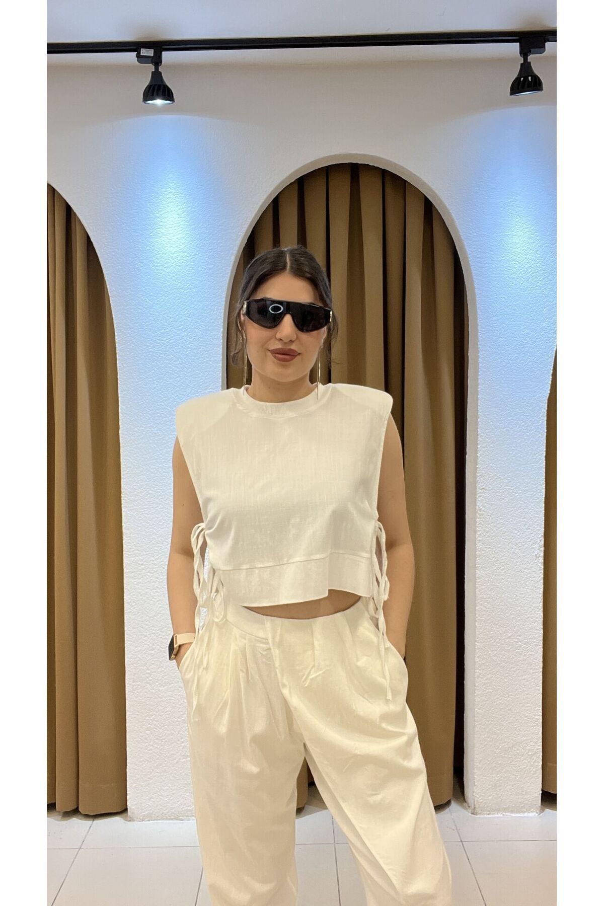 SUNAYBUTİK EKRU ÜST BLUZ