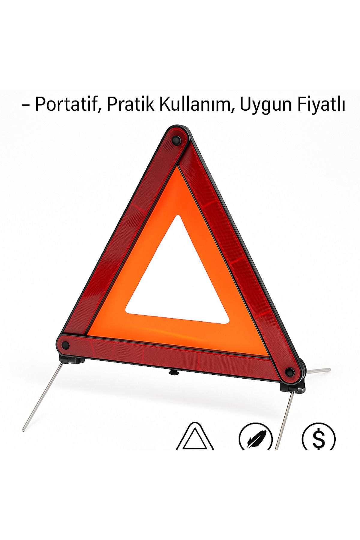 TG STEEL DESİNG Katlanabilir Üçgen Reflektör 2 Adet - Portatif, Pratik Kullanım,