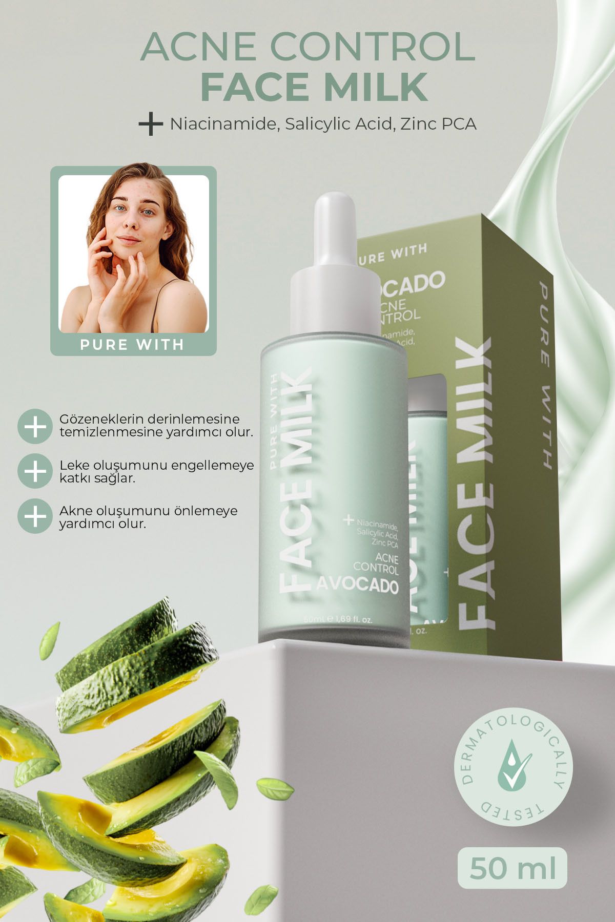 Purewith Face Milk - Acne Control Serum Avakado