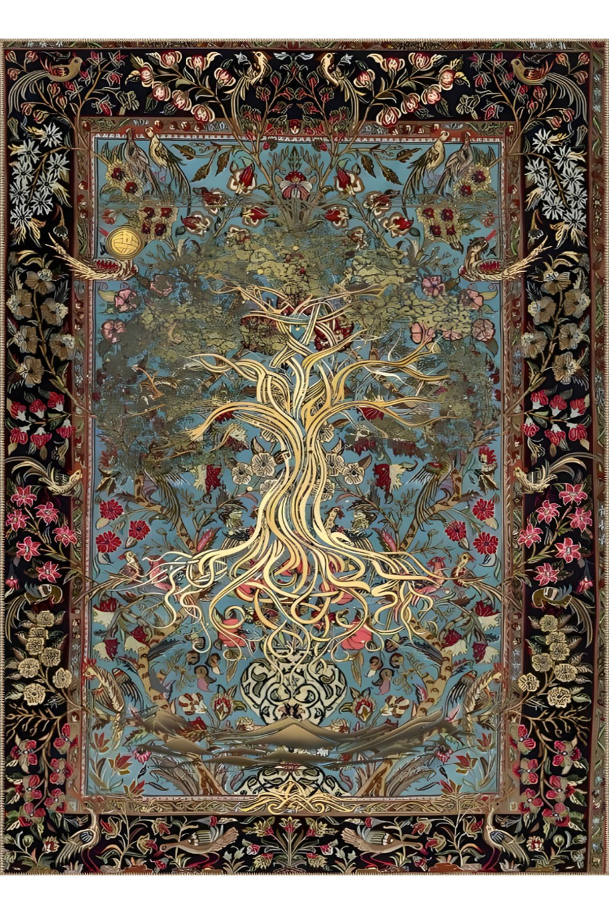 Rugs Modern Halı Kemal Koleksiyonu Goblen Tasarım Yüce Çınar Detaylı Desen Dokuma Taban Dekoratif Halı kemal63