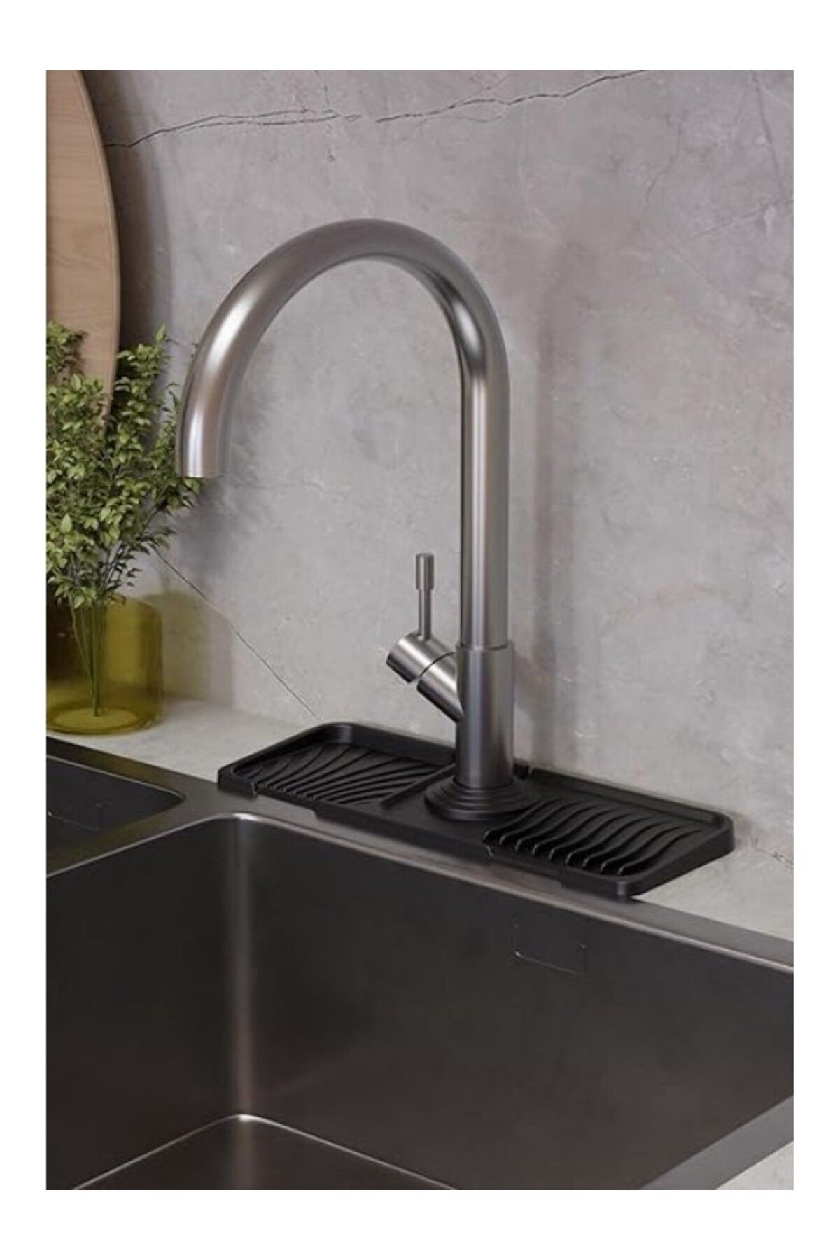 ShopZum Ata Home Musluk Matı Elastik Silikon Mutfak Ve Banyo İçin Lavobo Su Tutucu Musluk Ve Batarya Matı