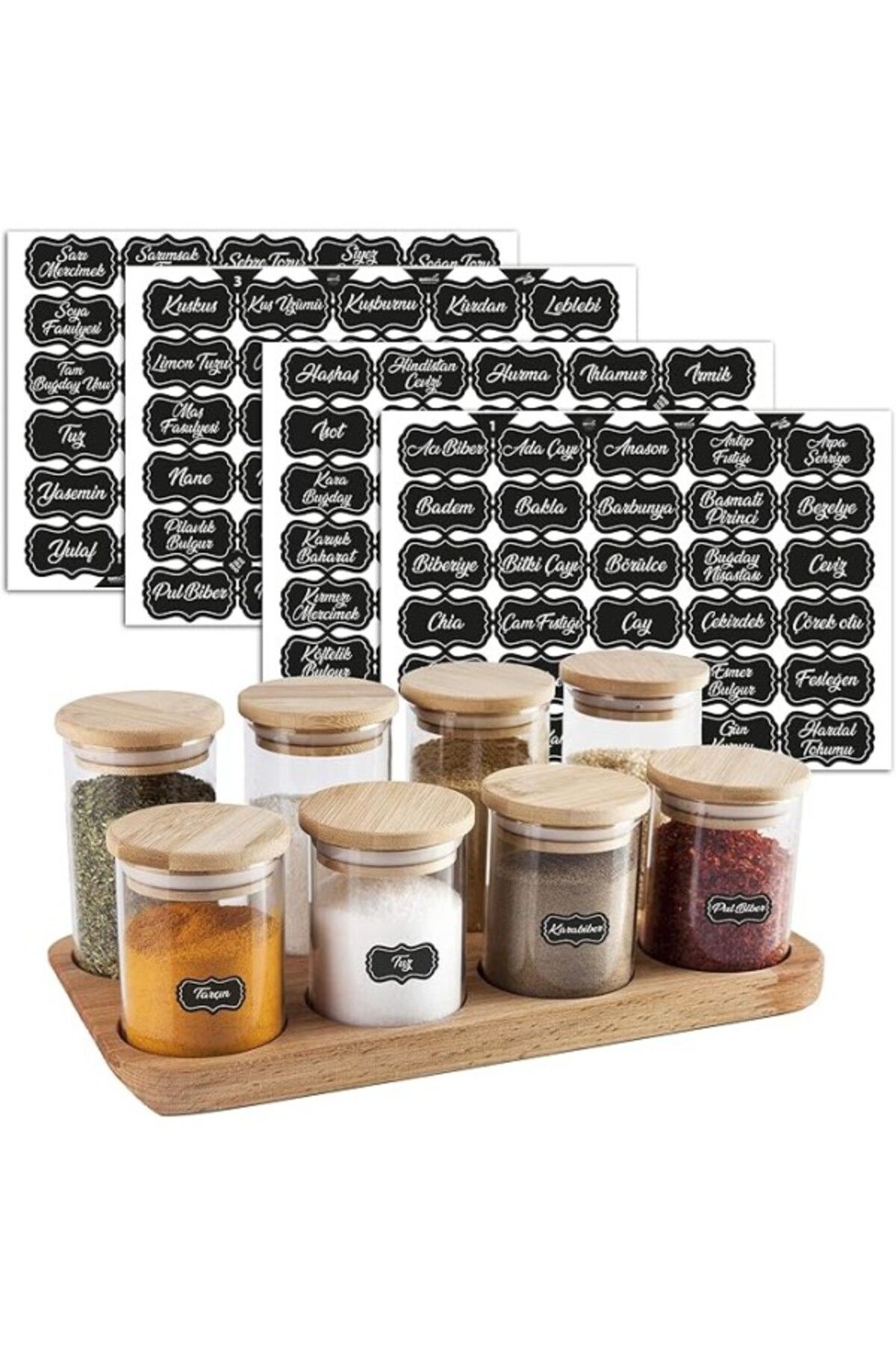 ShopZum Colortouch Baharatlık Etiketleri - Kendinden Yapışkanlı - 120 Adet Çıkartma Baharat Etiketleri -