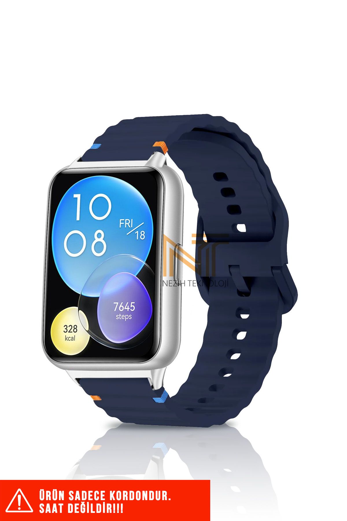 Nezih Case Huawei Watch Fit 2 Uyumlu Wave Silikon Kordon 20 mm