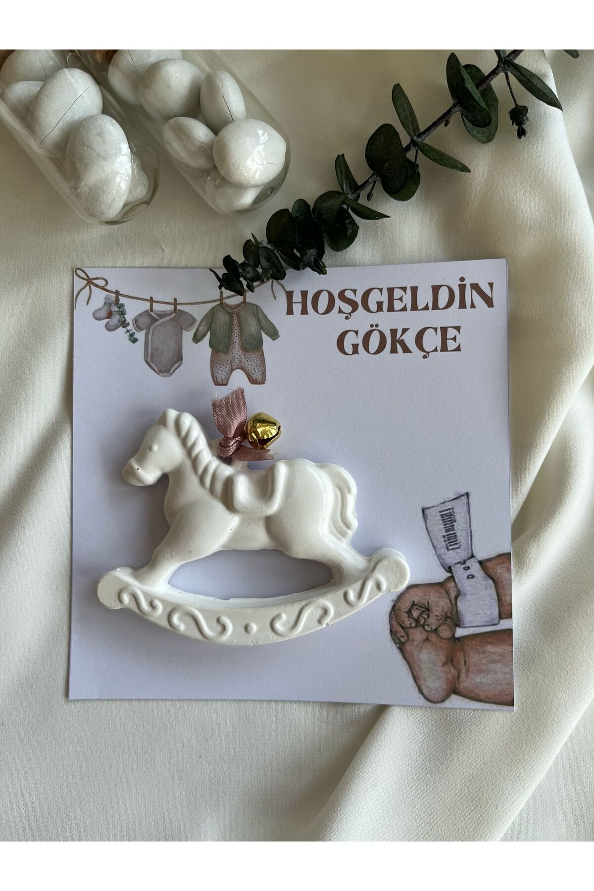 CEA Bebek Hediyeliği - (15 ADET) Kartlı Sallanan At Magneti