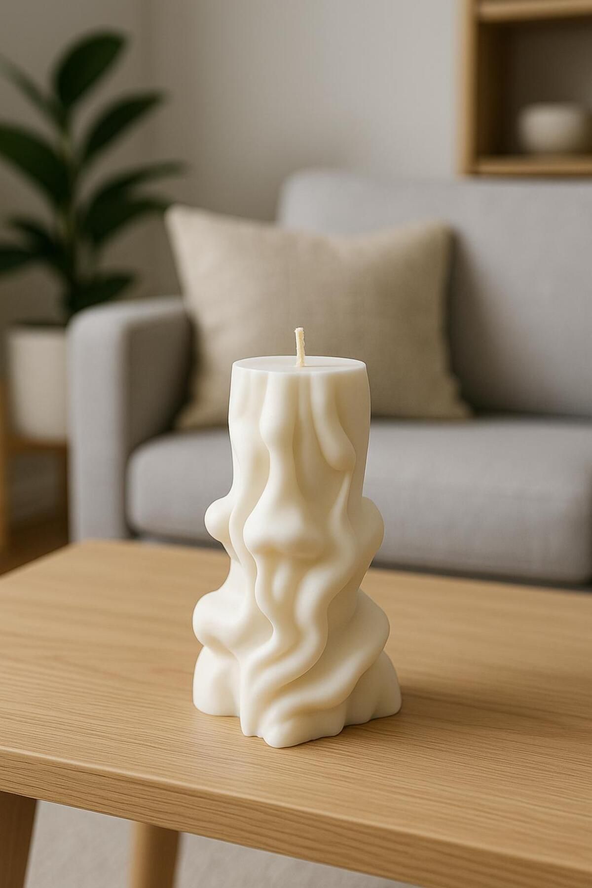 Rengolo Dekoratif Mum, Spiral Dalga Silindir Mum, Soya Wax, Soya Mum, Doğal Mum