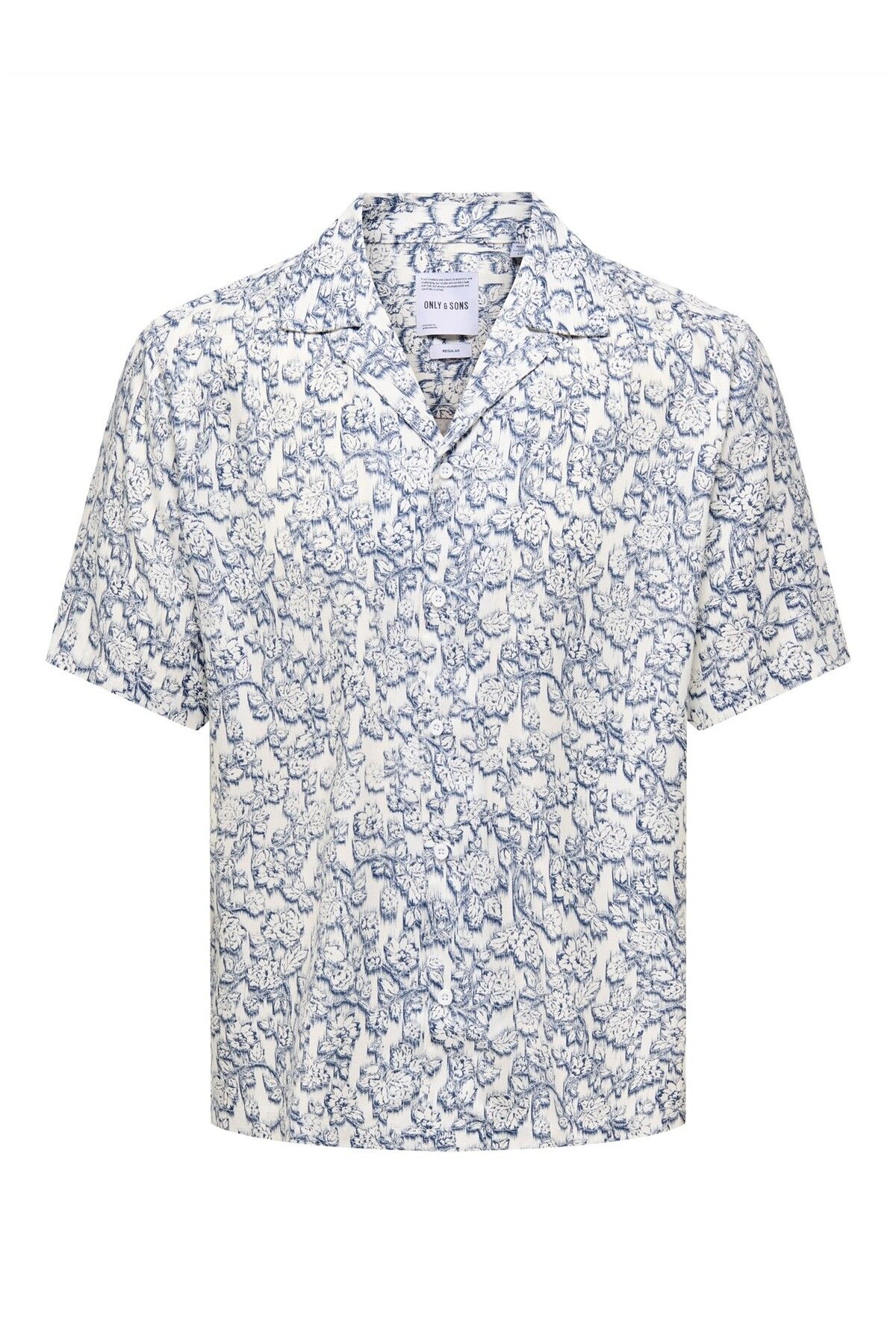 Only & Sons ONSDASH LIFE REG AOP SS RESORT SHIRT Erkek Beyaz Gömlek - 22032733