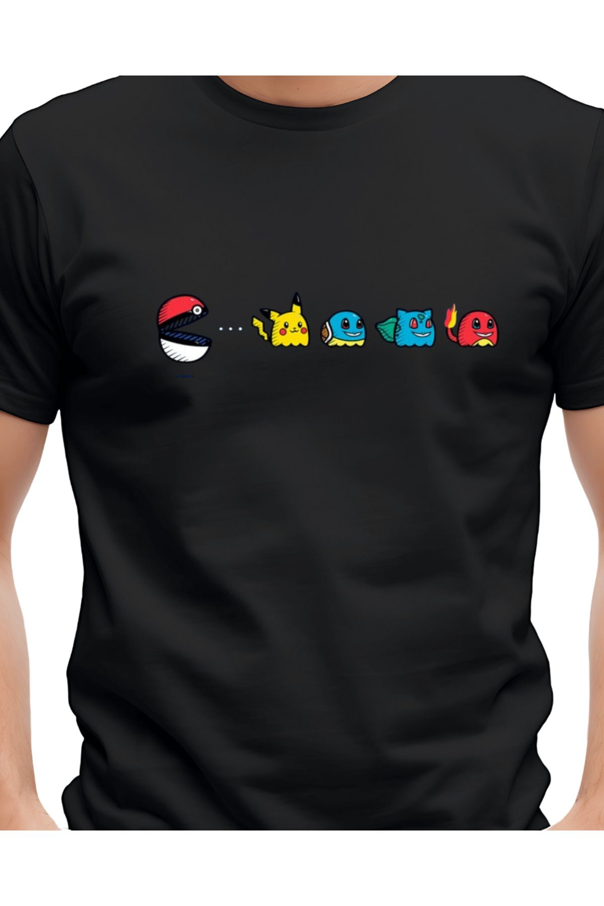 Ebiidesign Packmen Tasarımlı Baskılı T-Shirt
