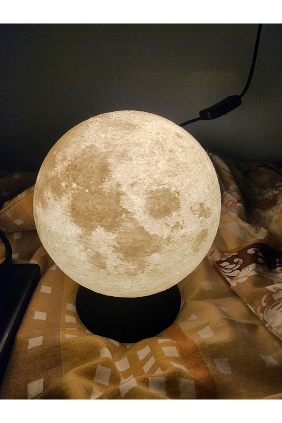 Muhcu Home Stella Dekoratif Ay Gece Lambası – 3D LED Işıklı Masa Lambası