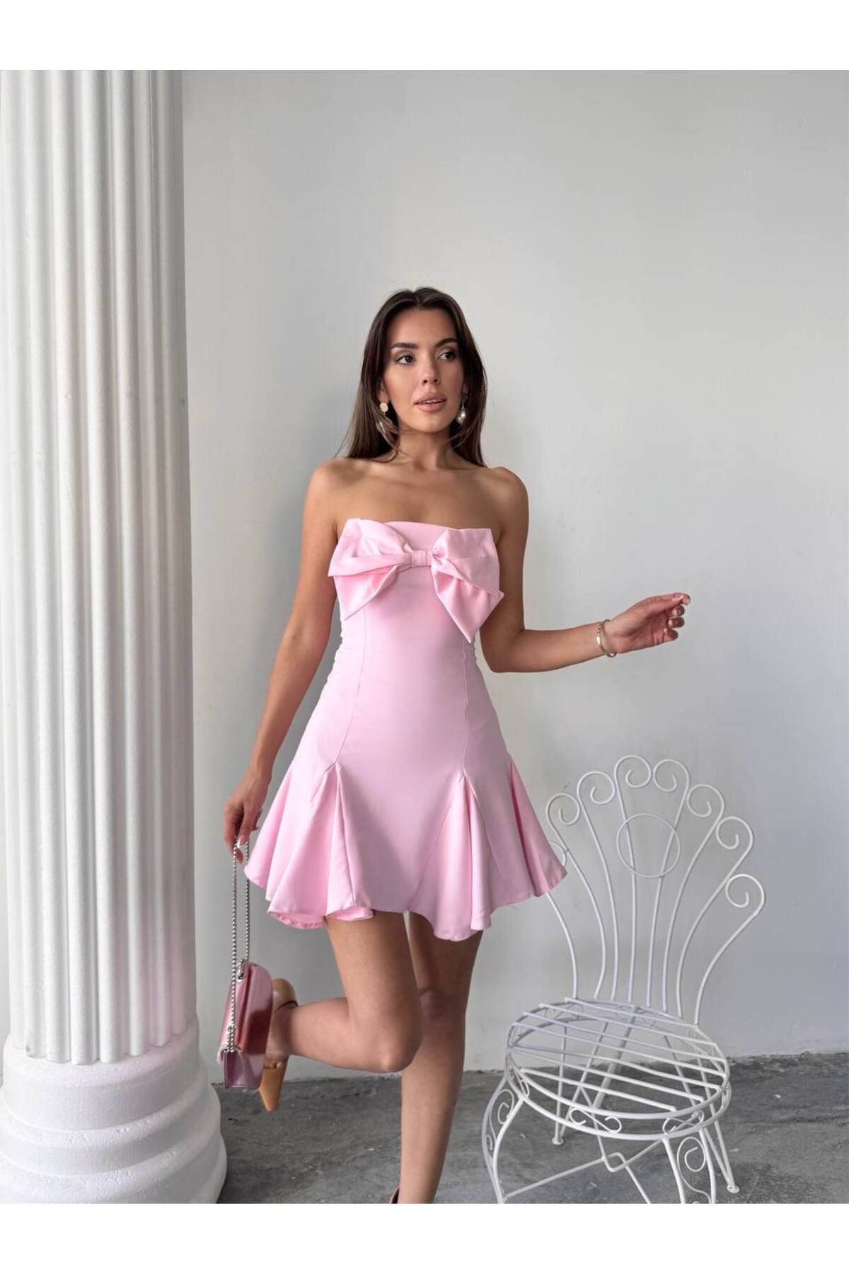 conconmoda Aide Fiyonk Detay Mini Elbise