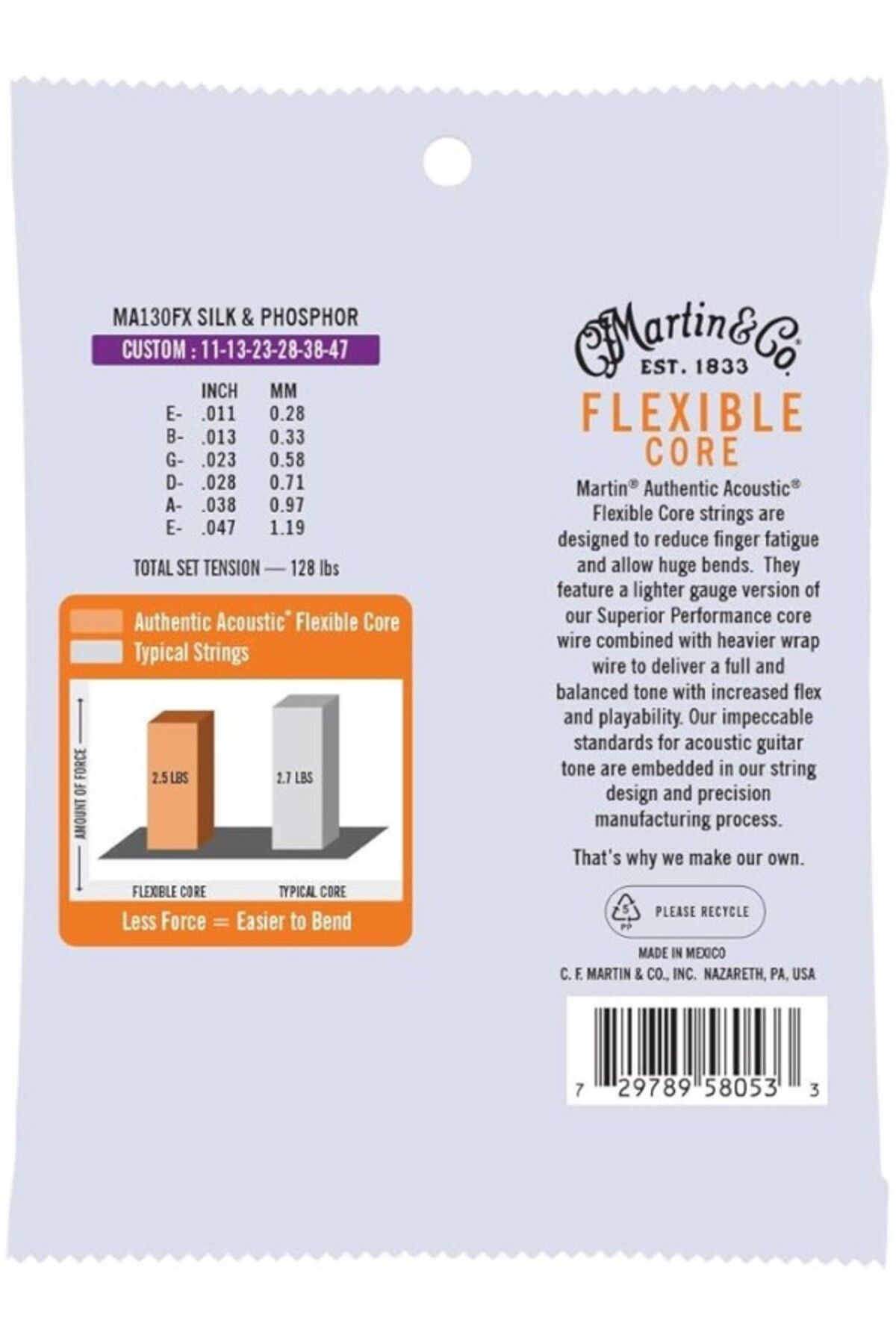 Martin-Ma130Fx Sp Flexible Core and Phosphor Wire Set Custom 11-47 2