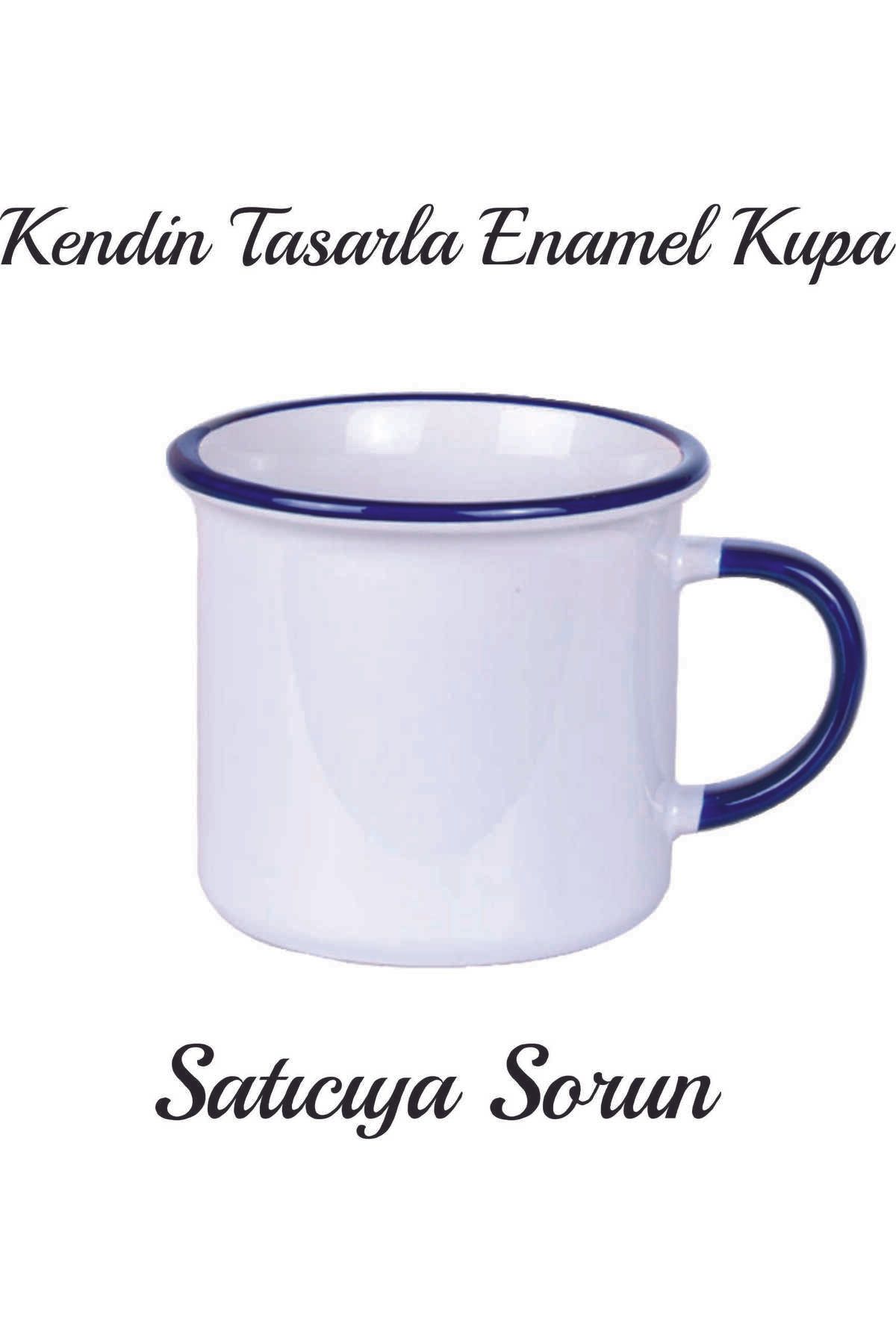 Kreax Kendin Tasarla Enamel Kupa Mavi