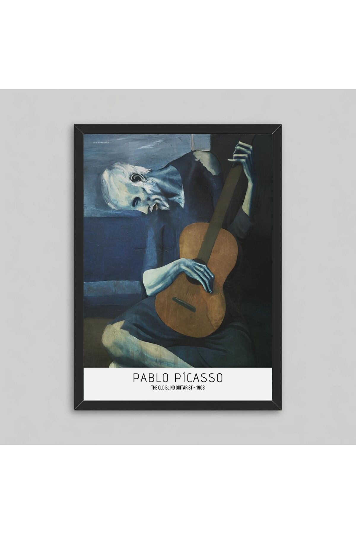 Orendart Pablo Picasso - The old blind guitarist 1903 Çerçeveli Sanat koleksiyon Poster Tablo