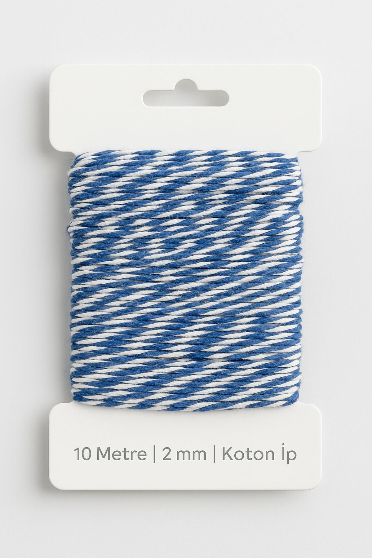 OLİ Art Beyaz Mavi Koton Paketleme İpi 10 Metre Koton Paket İpi 10m