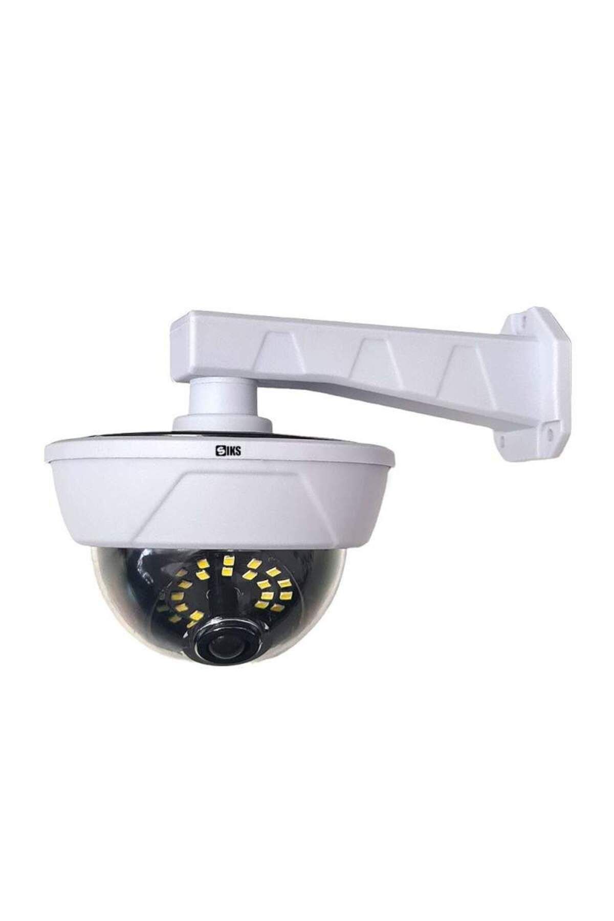 SIKS-Cameră solară falsă tip glob, 26 LED-uri, telecomandă, senzor de mișcare, alb 1