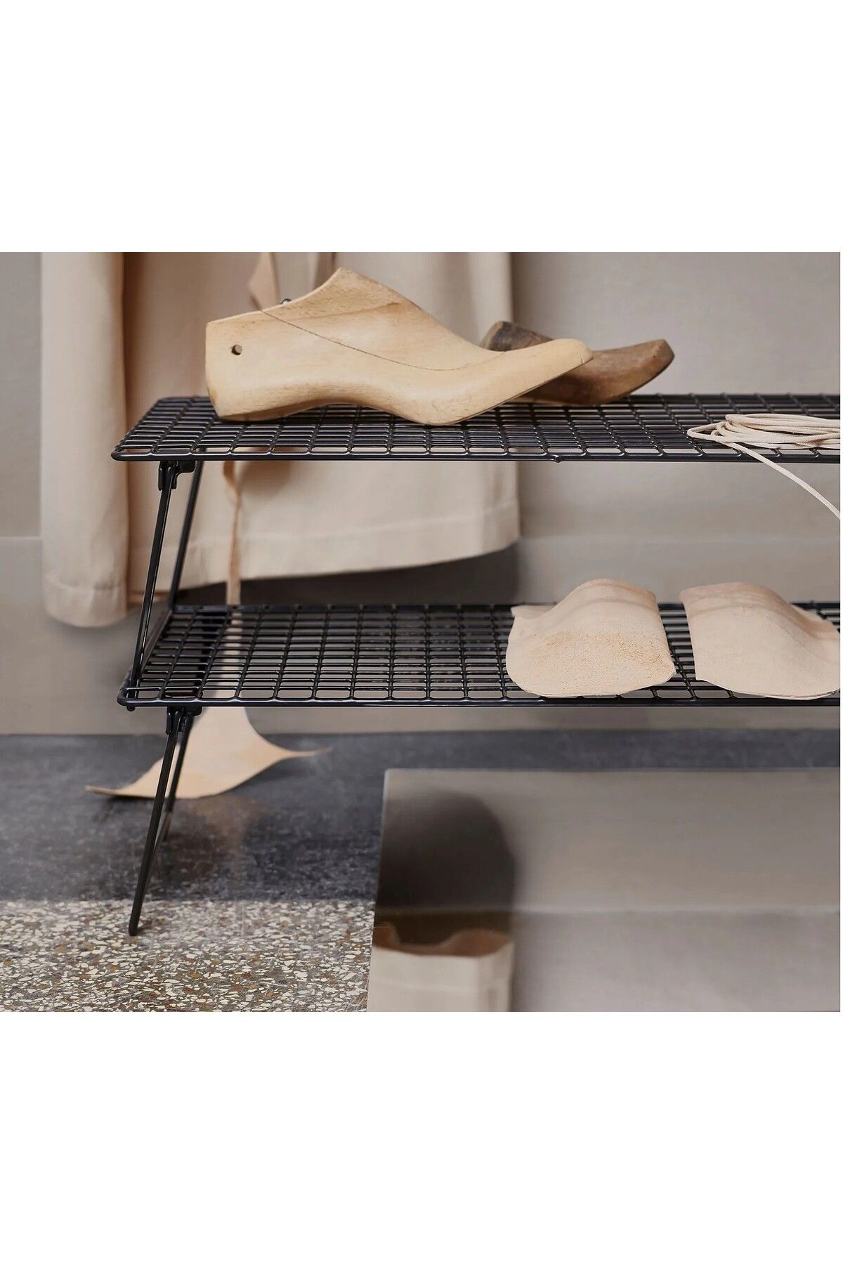 IKEA QUİCK 2 Adet Ayaklı Katlanabilir Ayakkabılık 58x27x17 Cm İkea 2'li Set Metal Ayakkabı Düzenleyici
