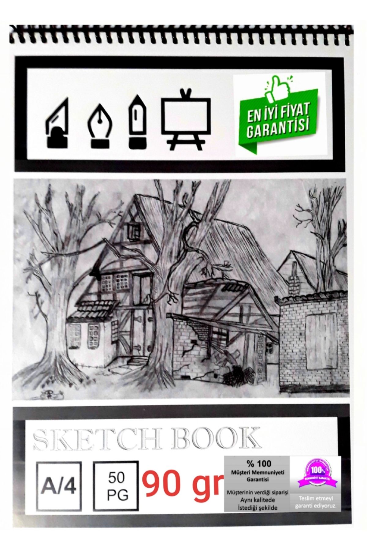 Yuka A4 Eskiz Defteri (SKETCH BOOK) A4 90 Gr 50 Yp