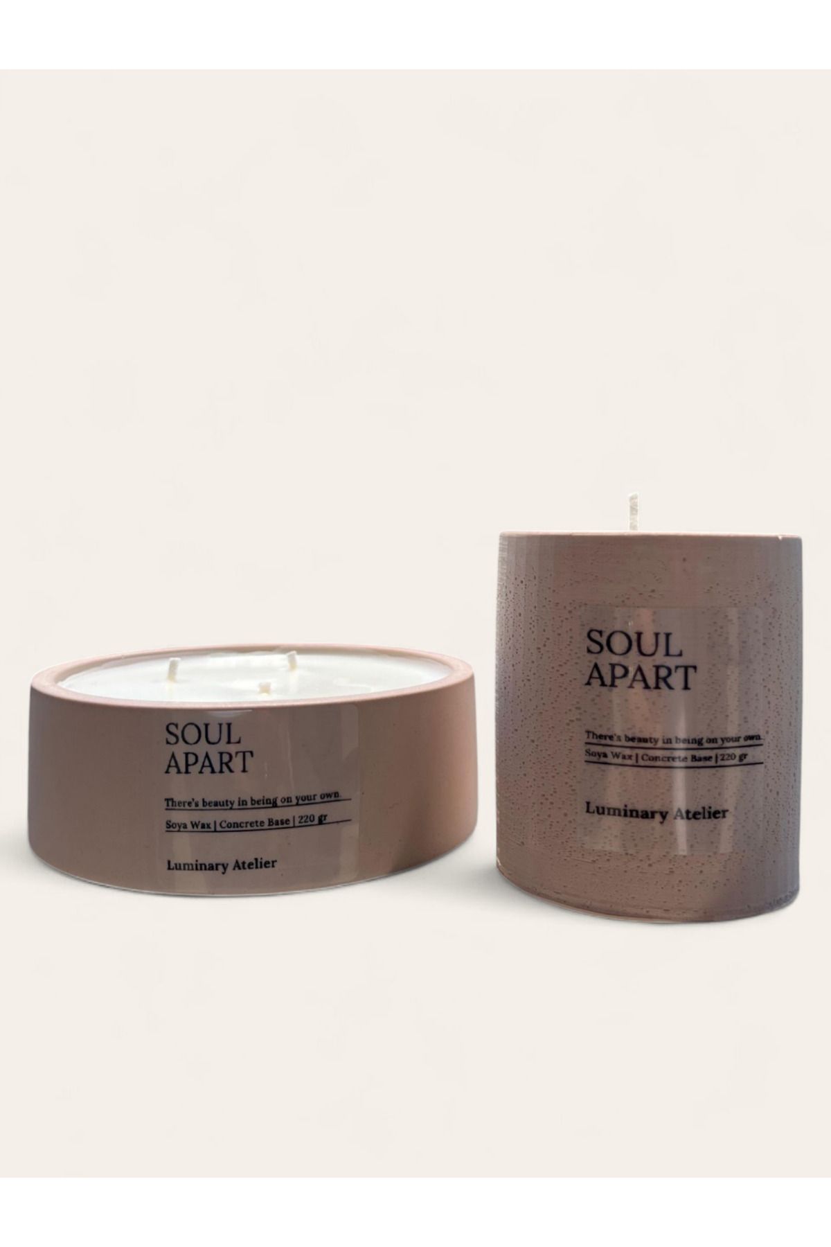 LUMİNARY CANDLE Çiftli Dekoratif Beton Mum / Kahve Kokulu