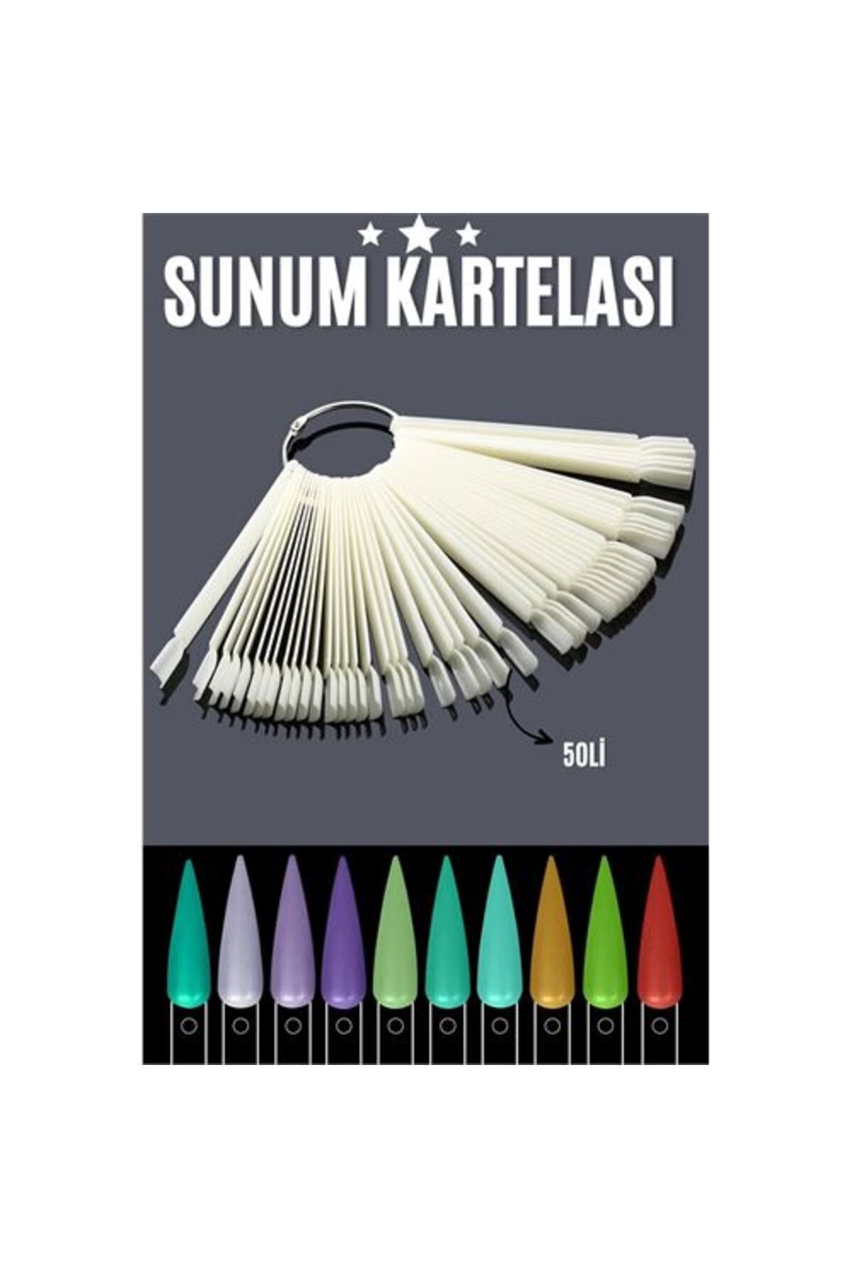Kanonik Education BEYAZ Protez Jel Tırnak Eğitim ve Sunum Kartelası