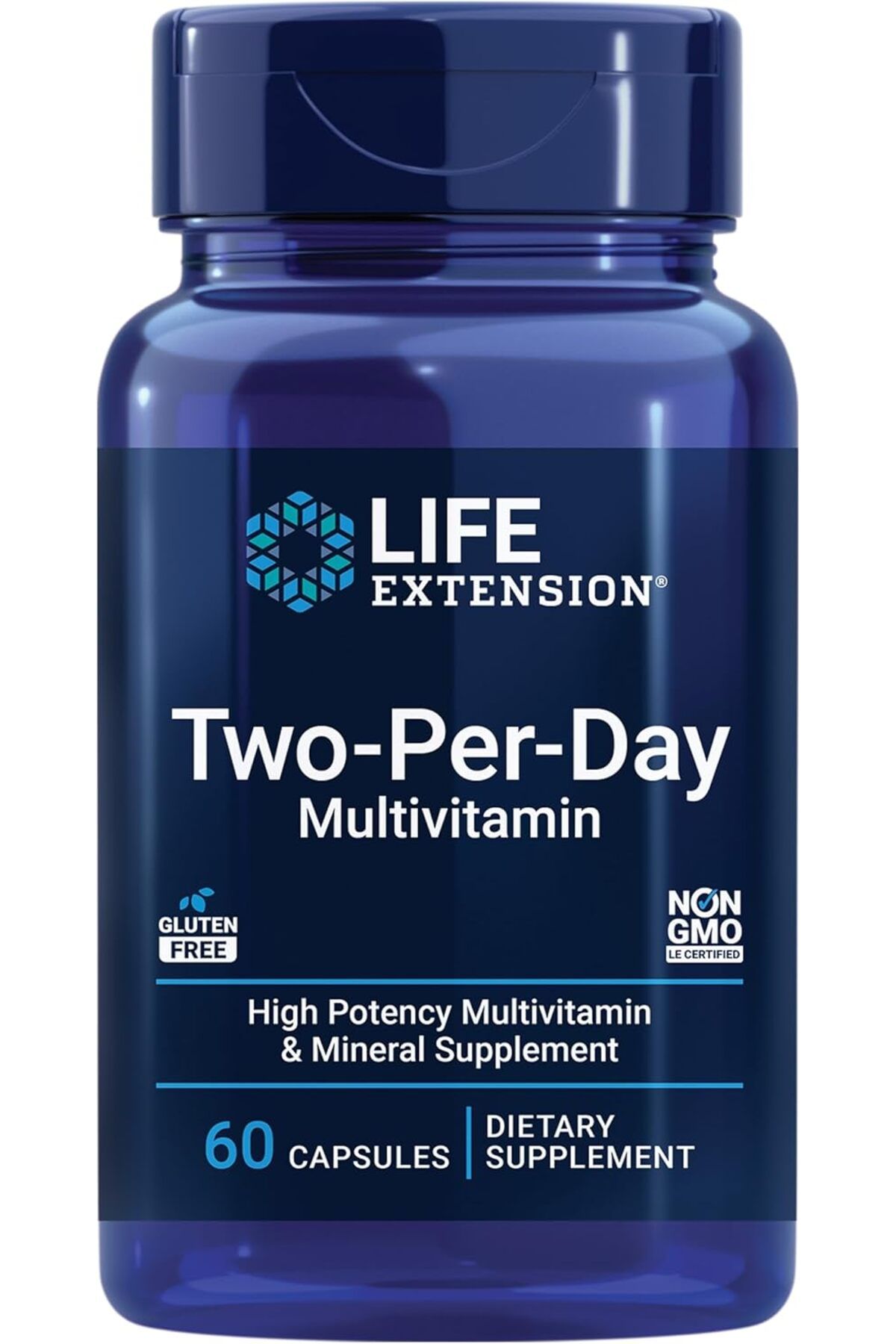 Life Extension Two-Per-Day Multivitamin+Mineral Heart, Brain, Blood Vessel & Cellular Health 60 Caps