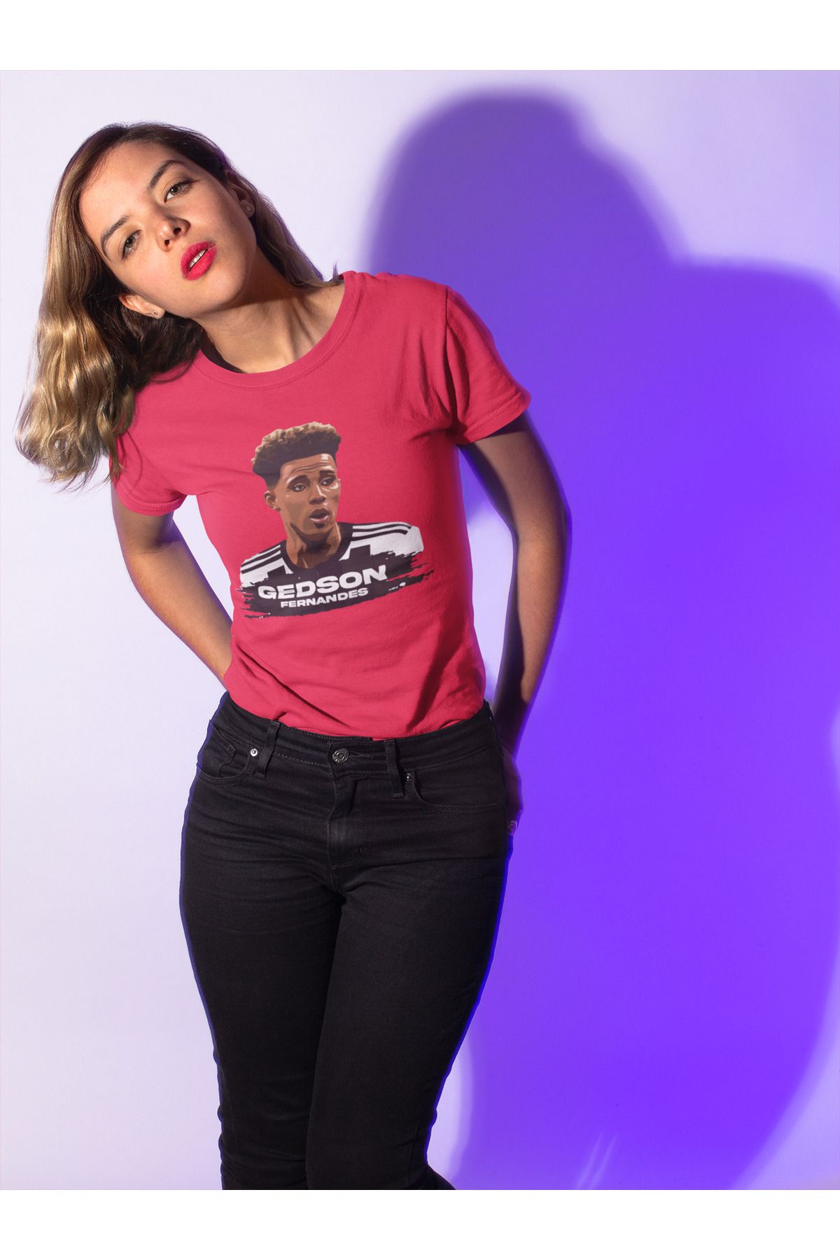 Biy Store Gedson Fernandes futbol forma ön baskılı unisex kısa kollu tişört regular fit t-shirt