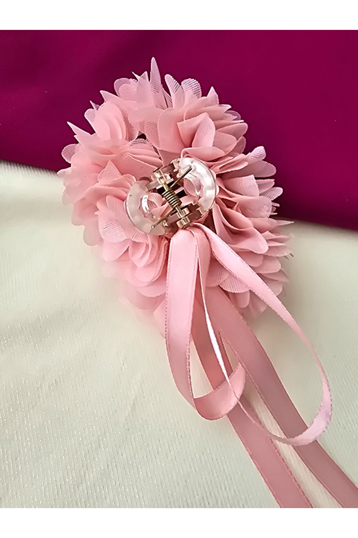 Riccoco Accessory Çiçekli Kurdele Detay Mandal Toka