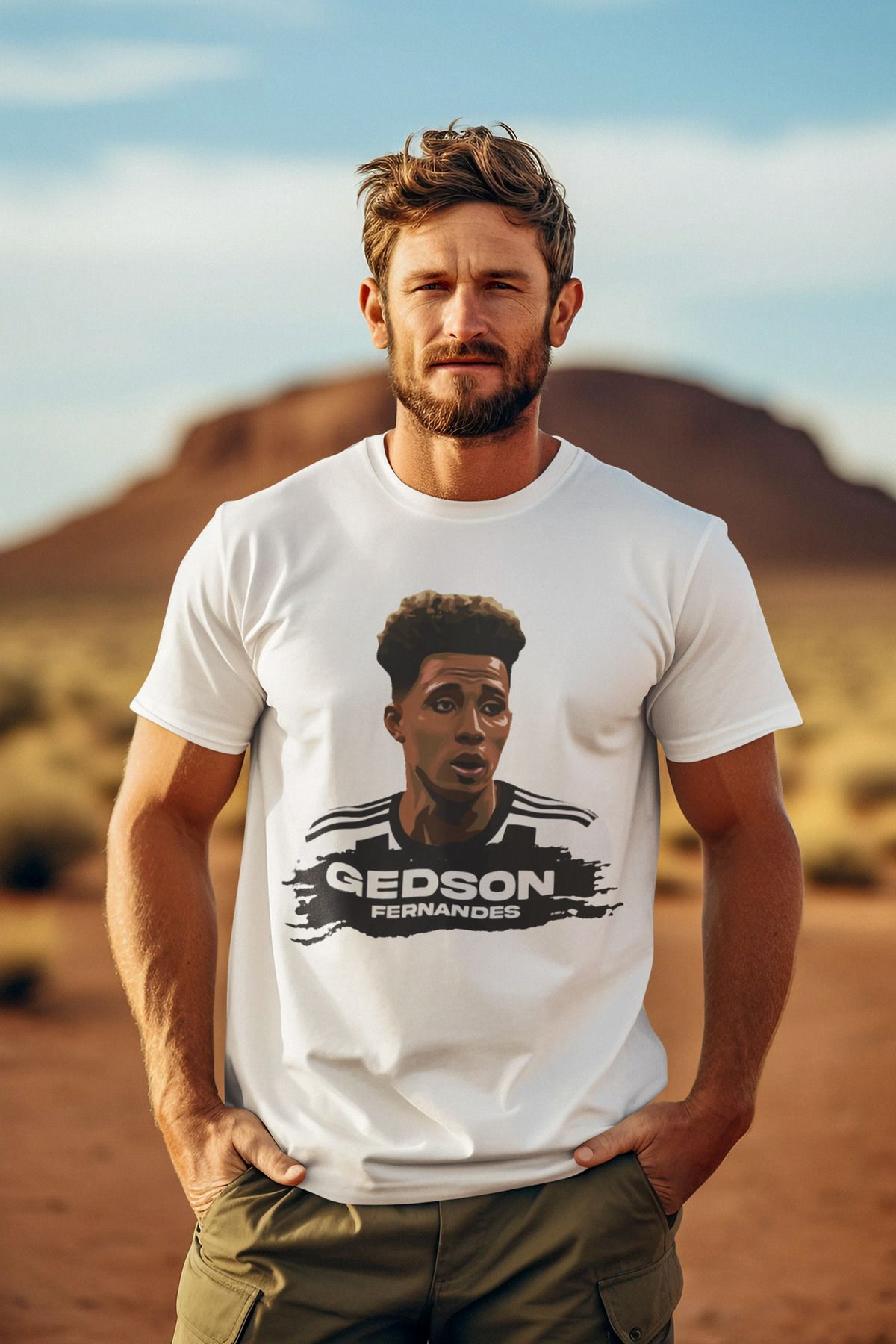 Biy Store Gedson Fernandes futbol forma ön baskılı unisex kısa kollu tişört regular fit t-shirt