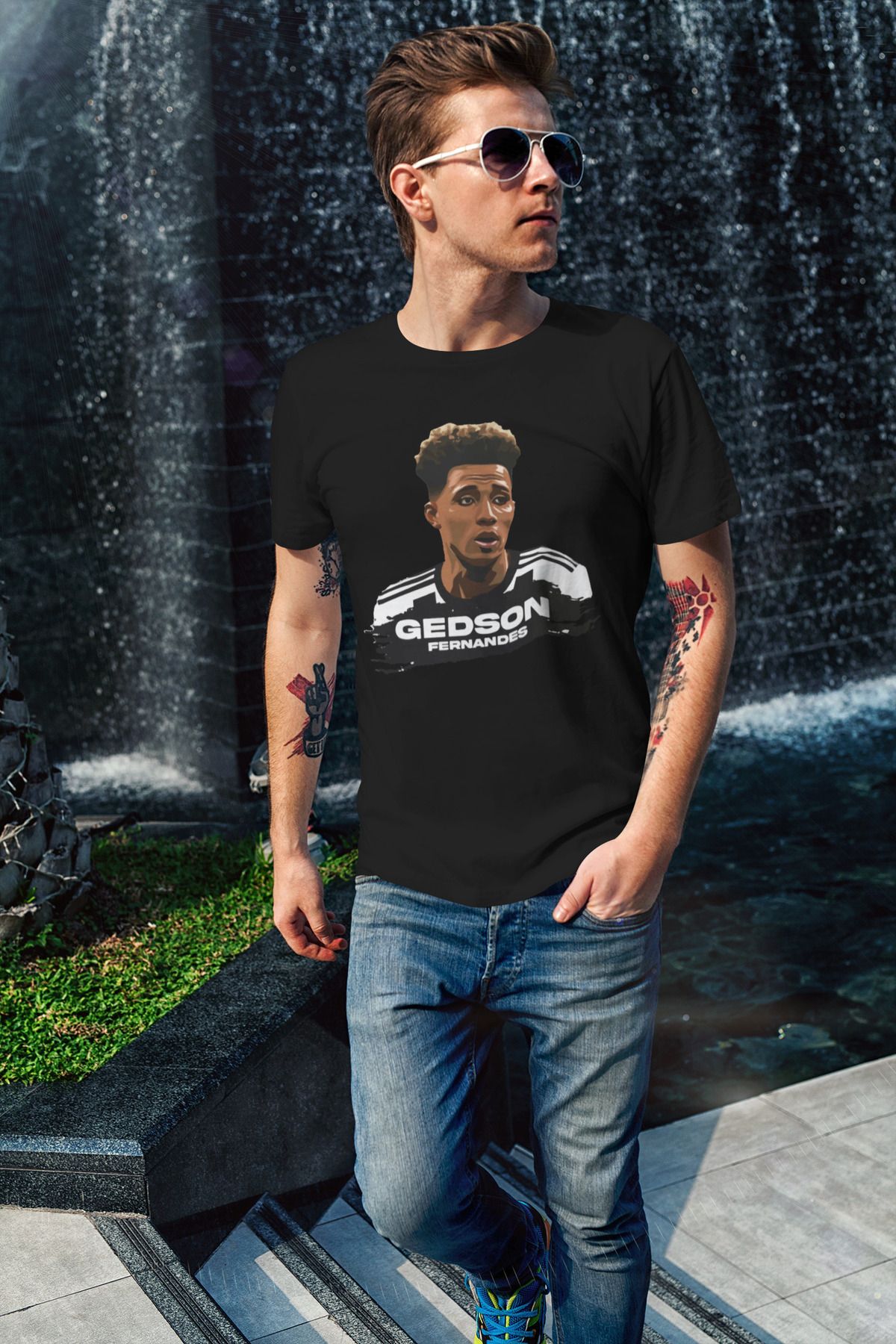 Biy Store Gedson Fernandes futbol forma ön baskılı unisex kısa kollu tişört regular fit t-shirt