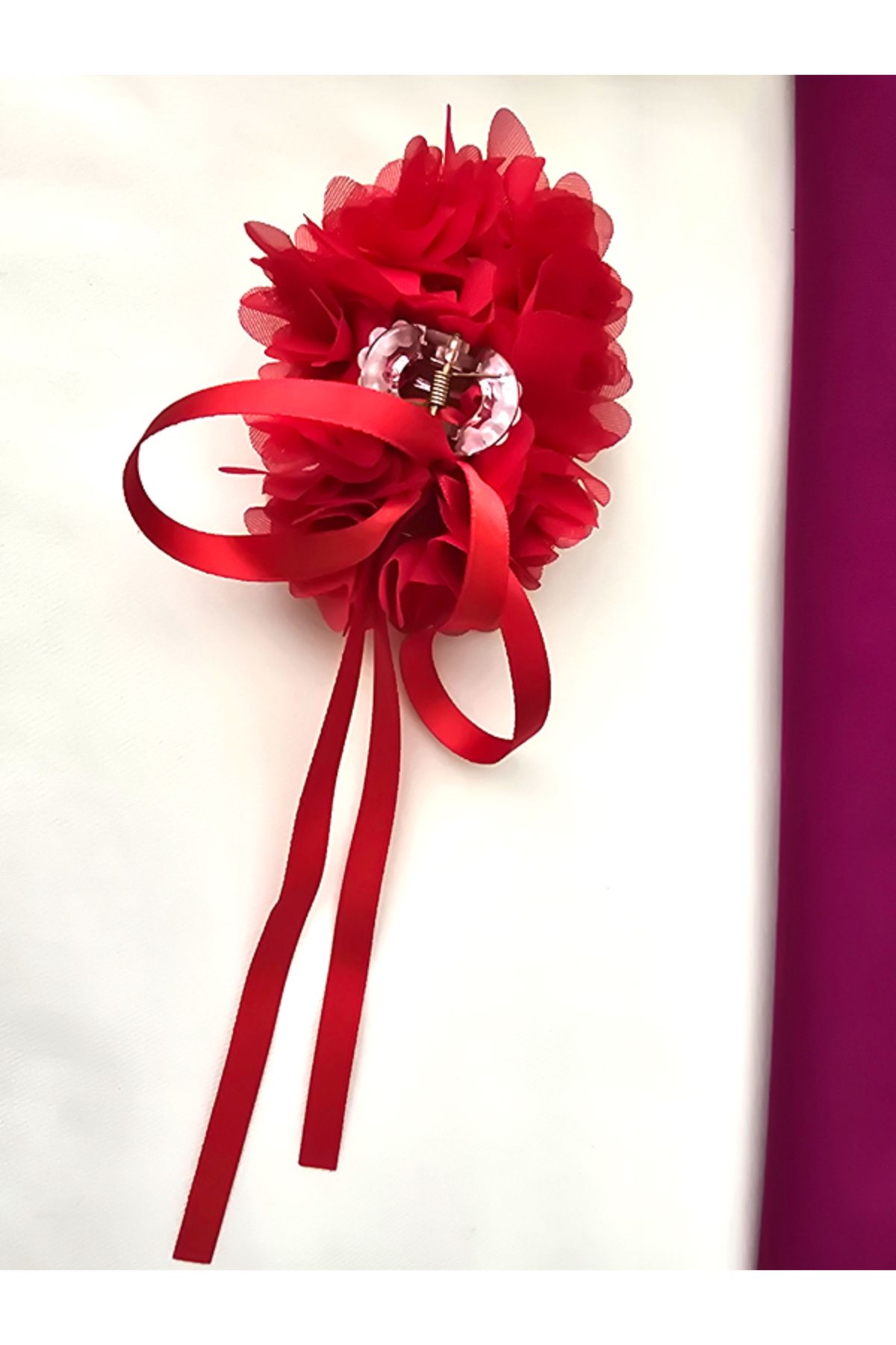 Riccoco Accessory Çiçekli Kurdele Detay Mandal Toka