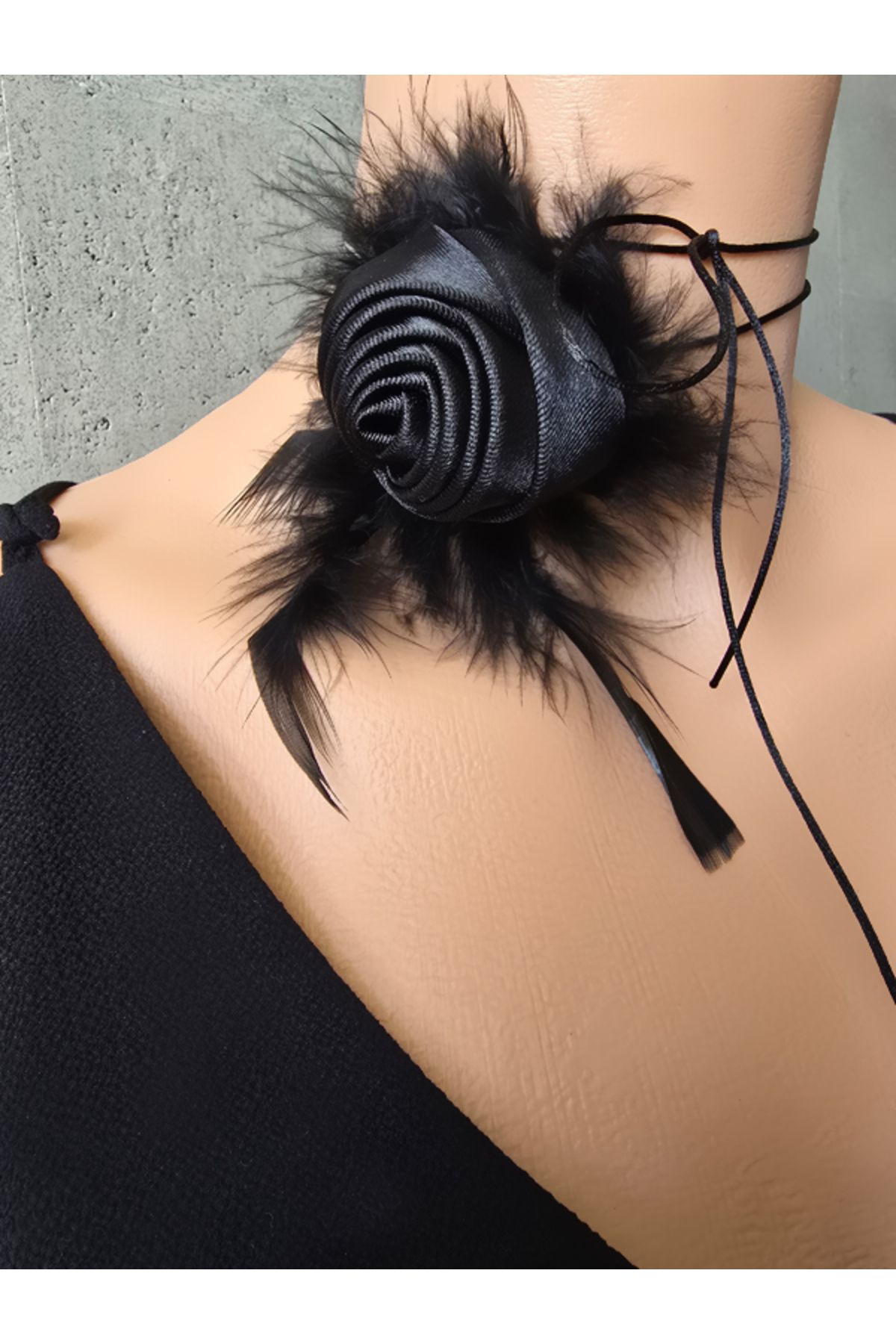 Riccoco Accessory Gül Choker Kolye Gül Broş Gül Toka Otriş Detay Çok Amaçlı Pens Toka