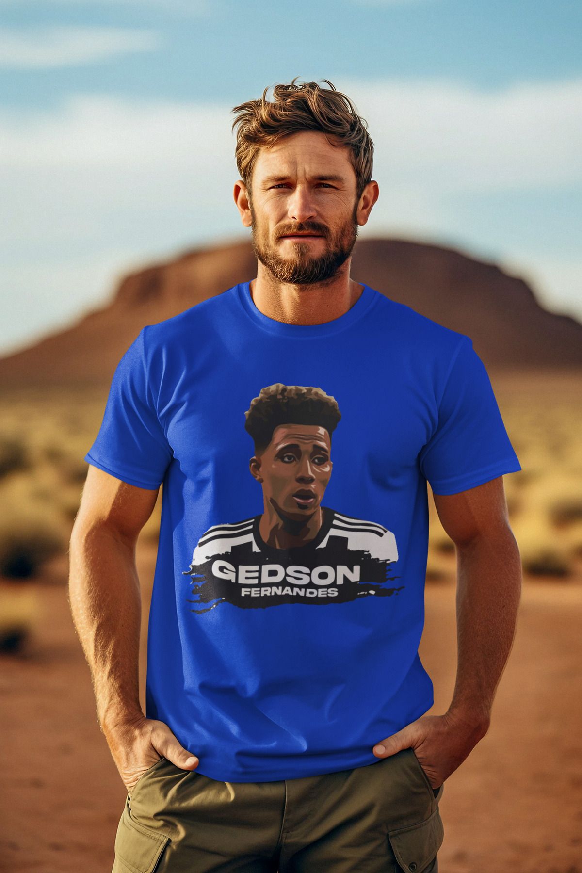Biy Store Gedson Fernandes futbol forma ön baskılı unisex kısa kollu tişört regular fit t-shirt