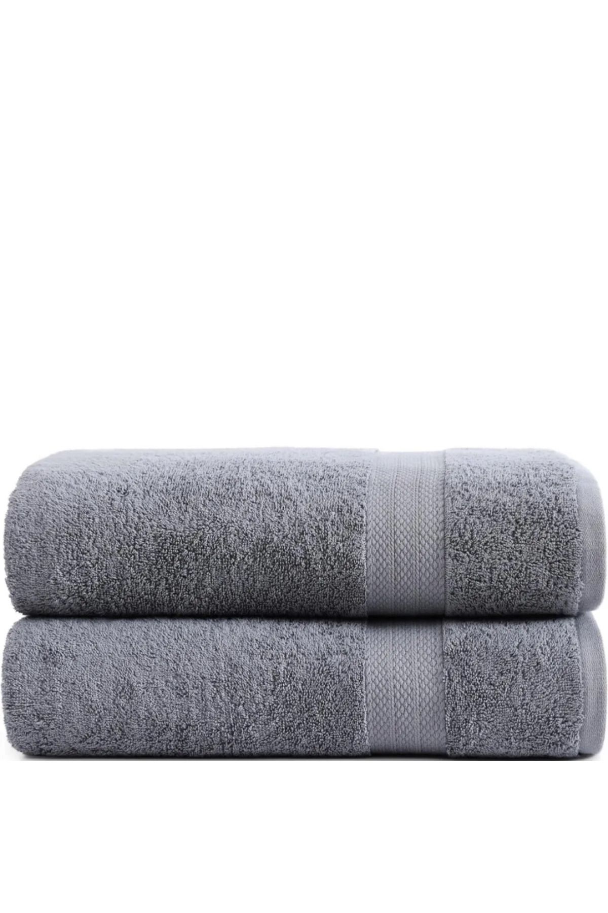 KAYABEY HOME 2'li Çizgili El Yüz ve Baş Havlusu Seti 50x90 cm %100 Pamuk - Yumuşak ve Emici Misafir Havlusu