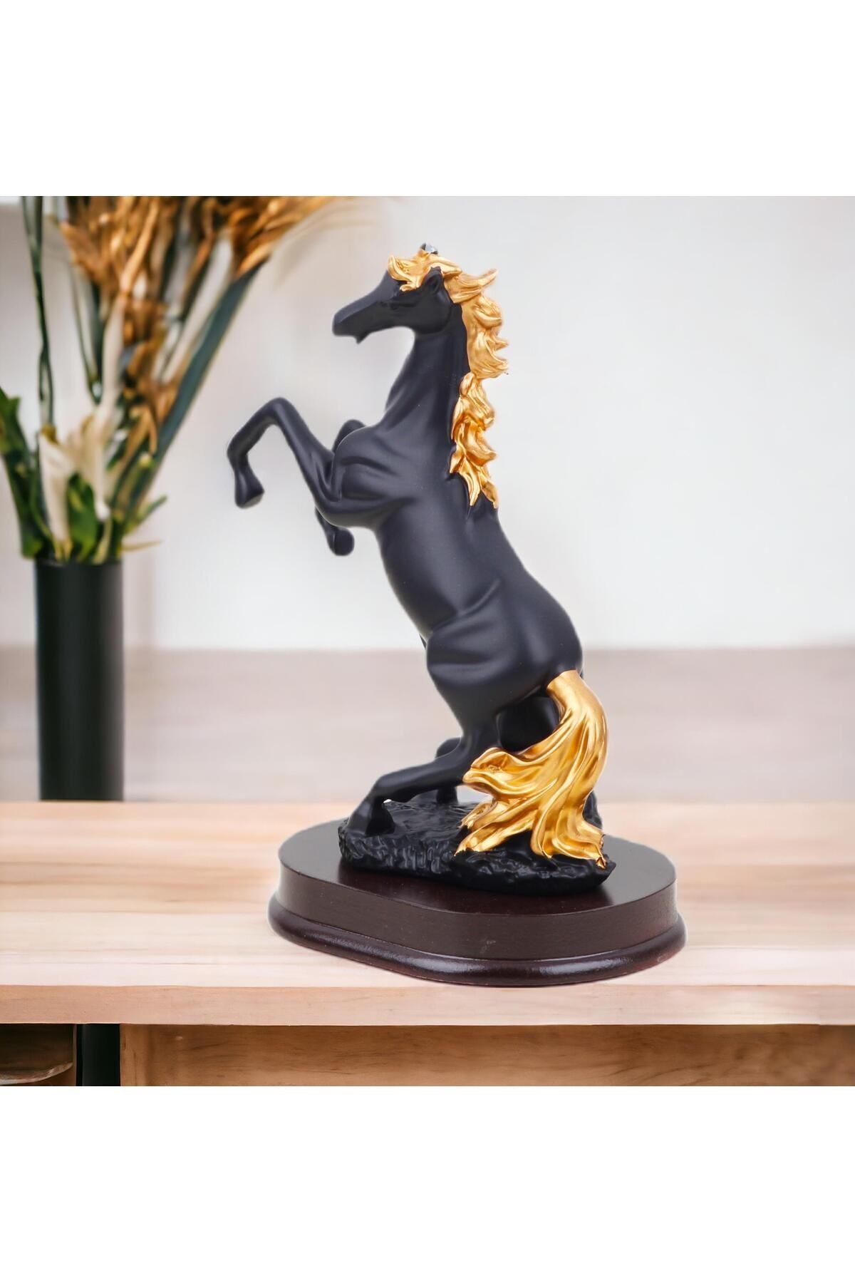 SerenityHaven Lüks Modern Sanat Reçine At Biblo Heykel Ev Ofis Vitrin Konsol Süsü Dekoratif Obje 20 cm.