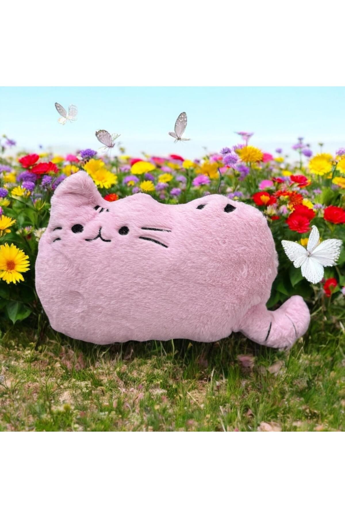 pamela home Sevimli Yatan Peluş Kedi Yastık