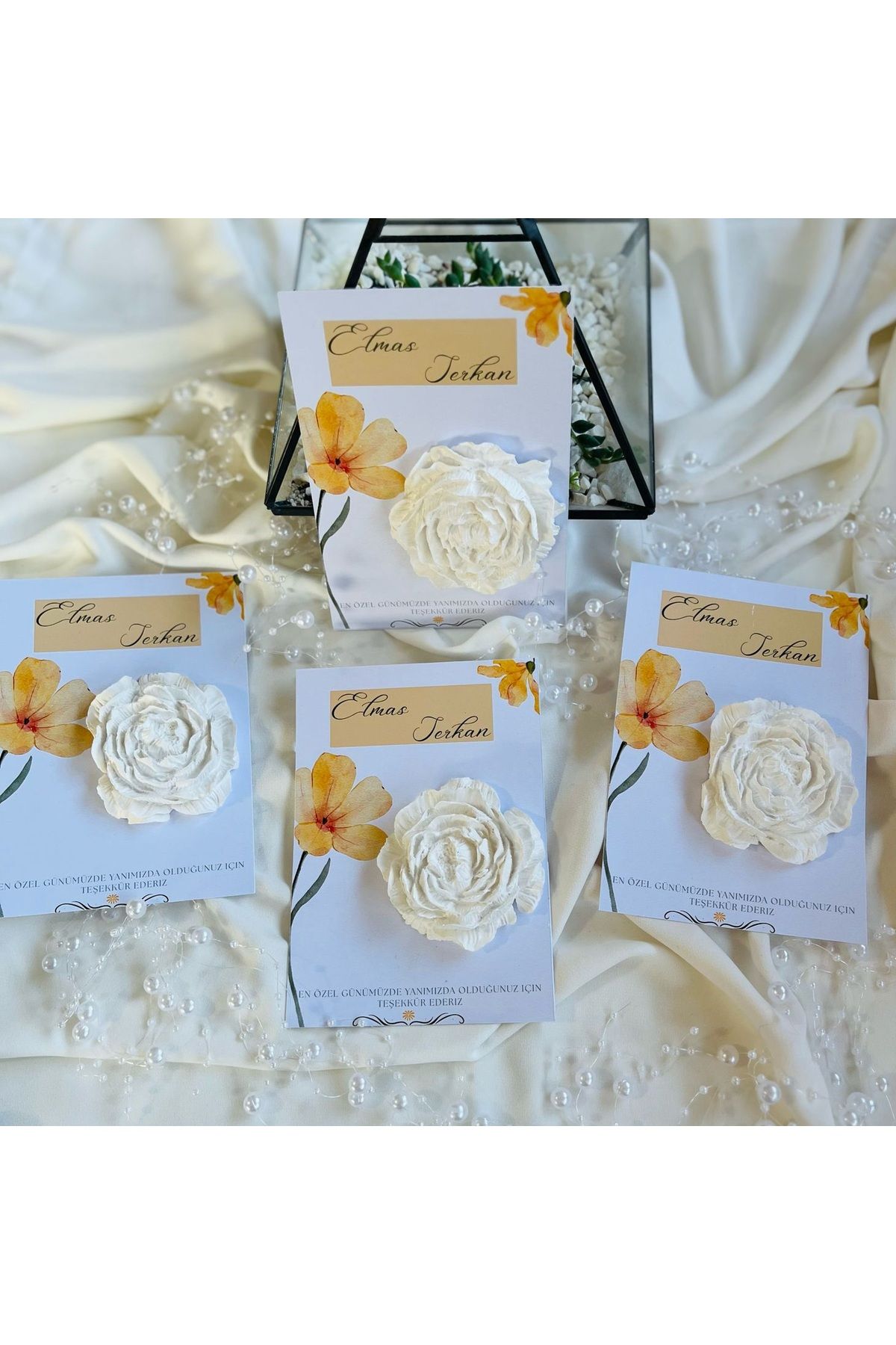 CEA Kartlı Çiçekli Mıknatıs Özel Gün Hatırası (15 ADET) Söz, Nişan, Nikah