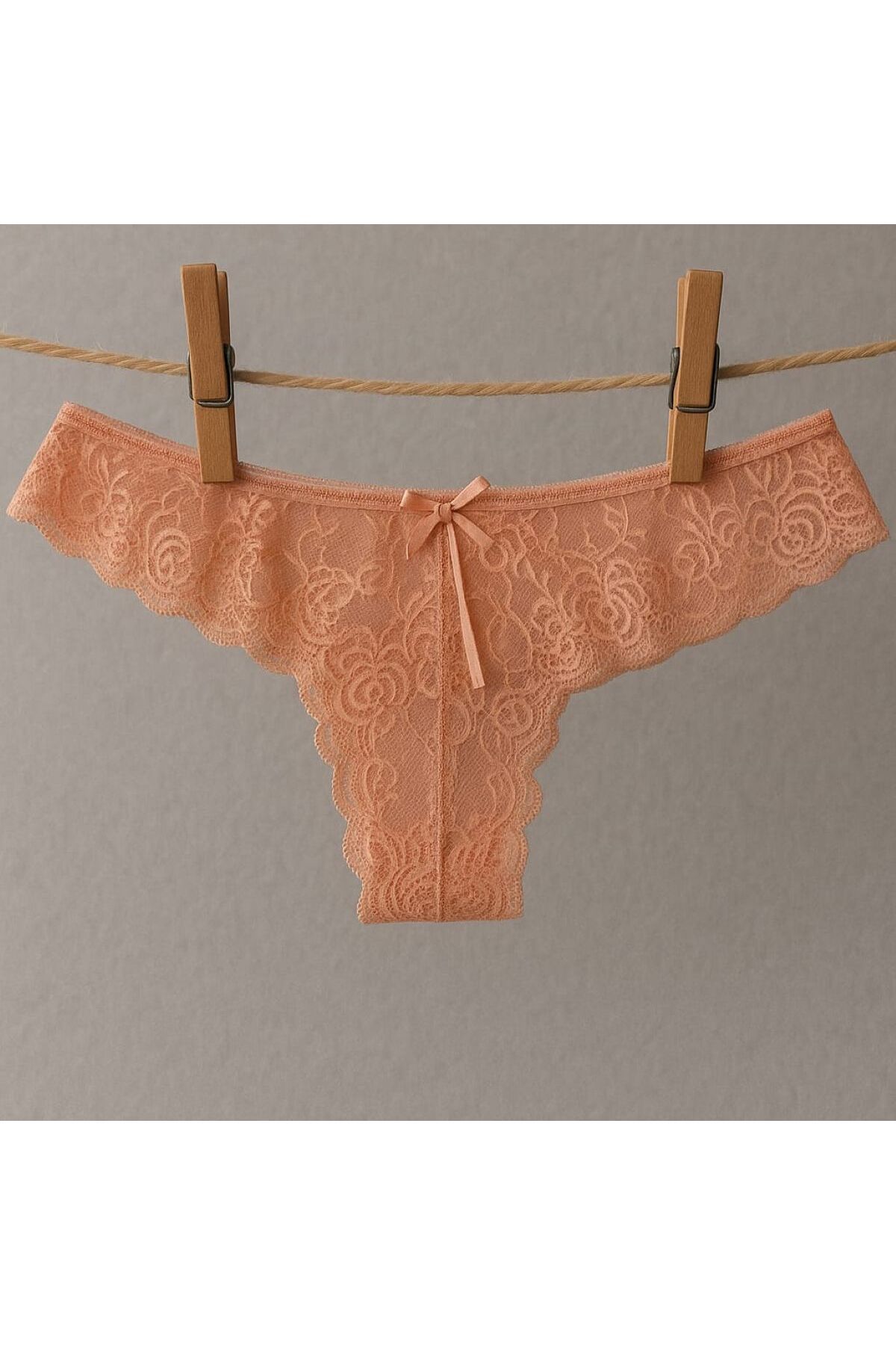 enmodaiçgiyim Somon Pembe Kadın Dantel Lüx Tanga
