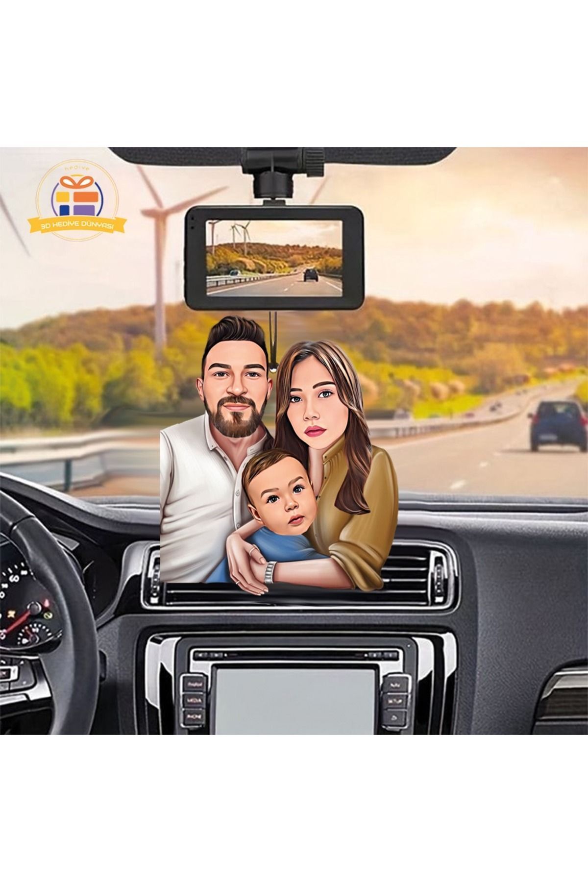 SerenityHaven Araba Dikiz Ayna Süsü Eşime Süpriz Karikatürlü Biblo Hediye 3d