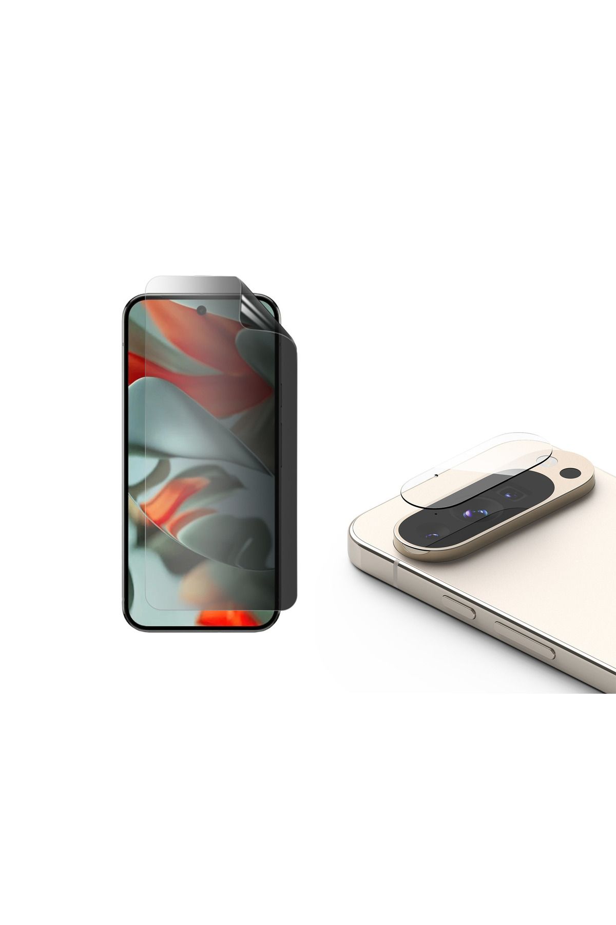 NANOSPACE Google Pixel 9 Pro Xl İle Nano Esnek Cam Hayalet Ekran Koruyucu Ve Nano Esnek Lens Kamera Koruyucu