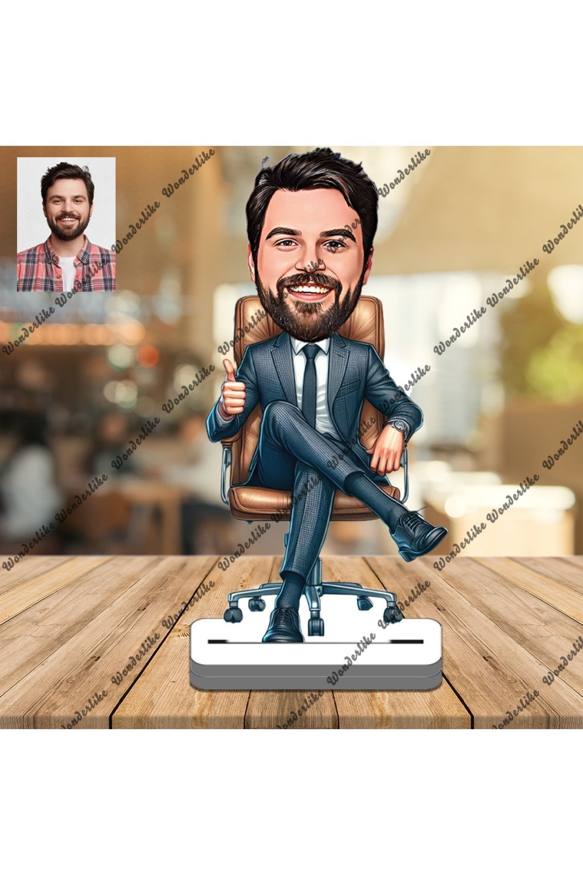 SerenityHaven İş Adamı Ceo 3D Ahşap Biblo,Sevgiliye Hediye,Doğum Günü Hediye