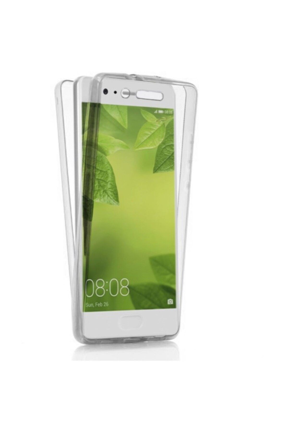 TezMax Huawei P10 Plus Uyumlu 360° Ön Arka Tam Koruyucu Şeffaf Silikon Full Body Kılıf