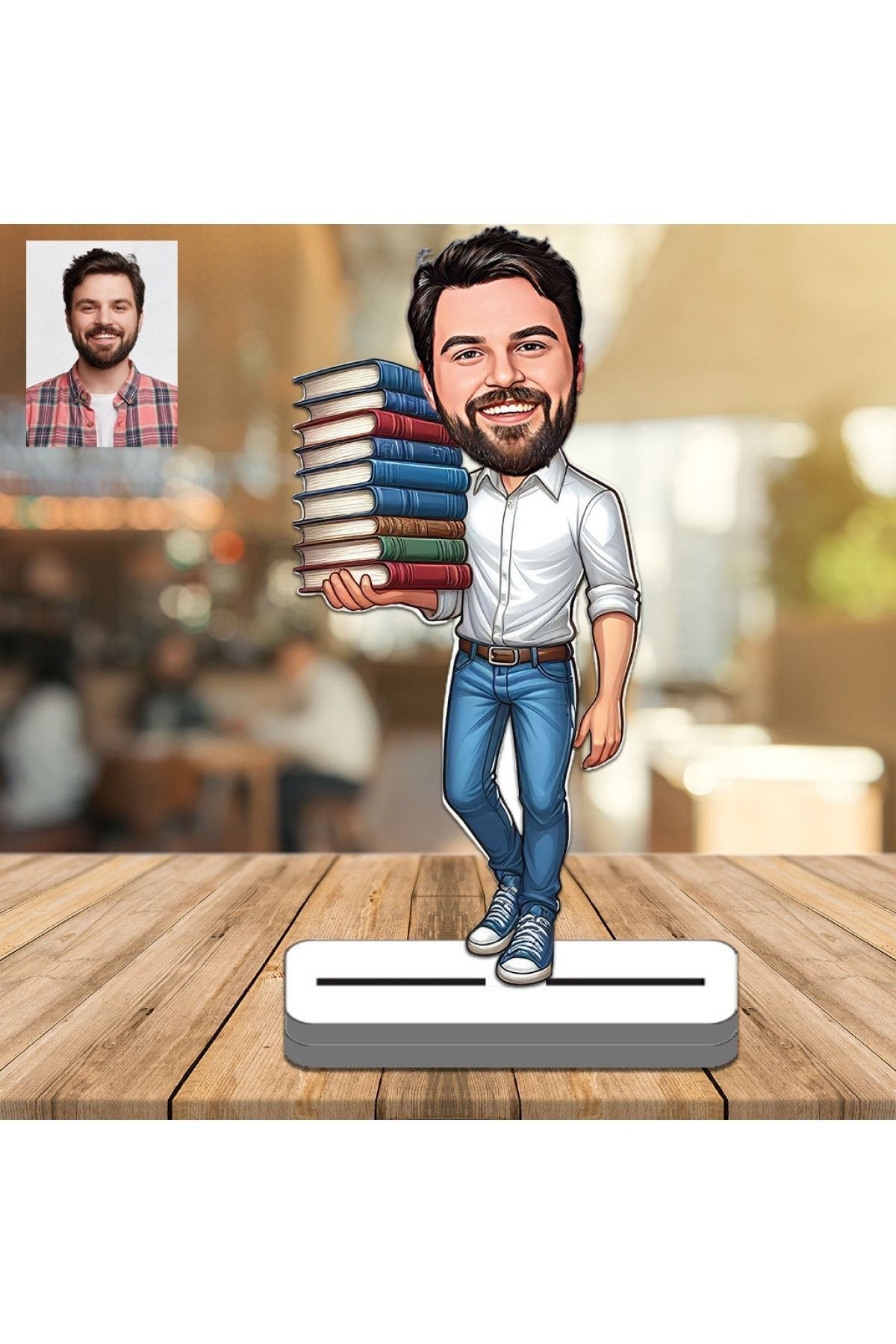 SerenityHaven Kitap Kurdu 3D Ahşap Biblo,Sevgiliye Hediye,Doğum Günü Hediyesi