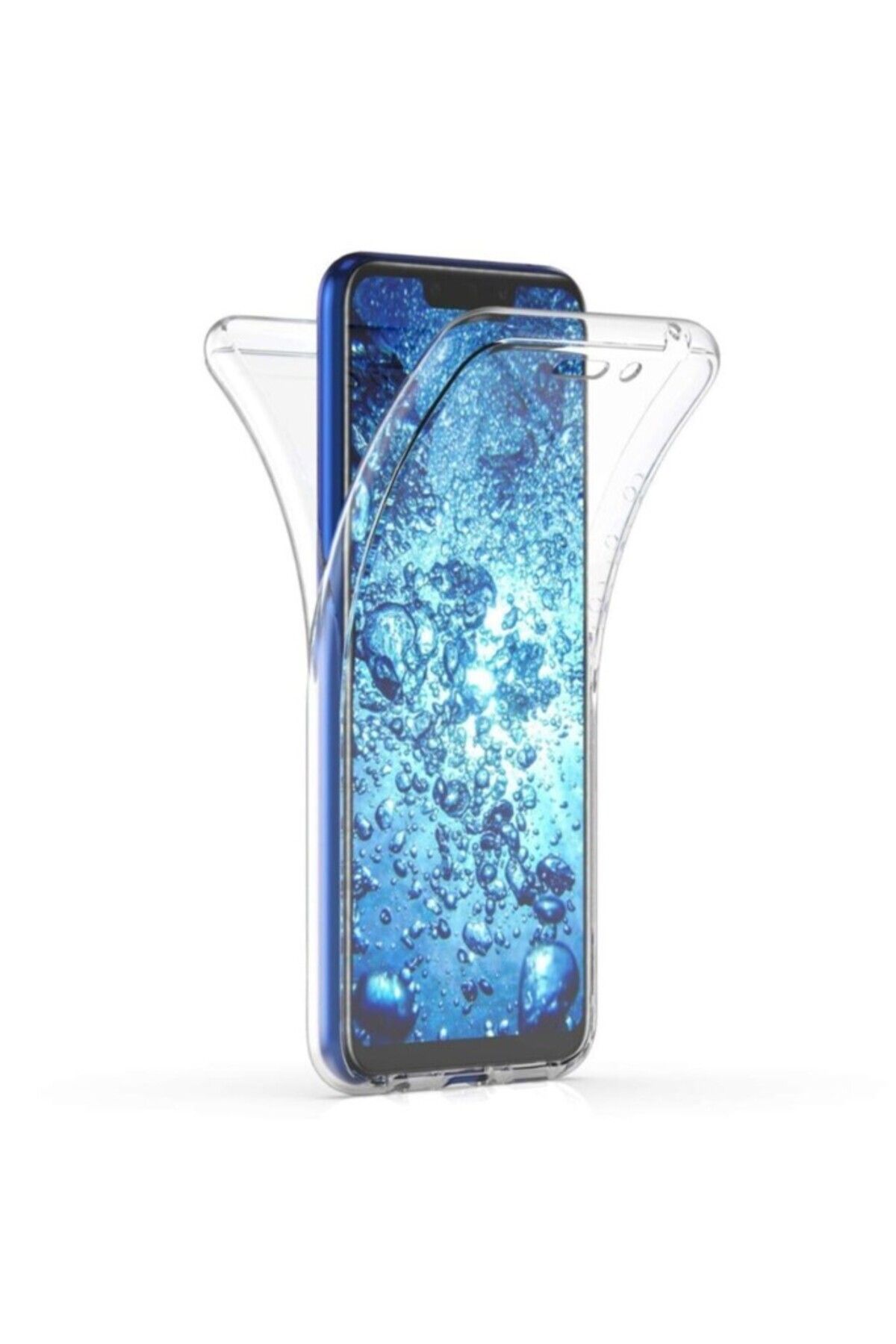 TezMax Huawei Mate 20 Lite Uyumlu 360° Ön Arka Tam Koruyucu Şeffaf Silikon Full Body Kılıf