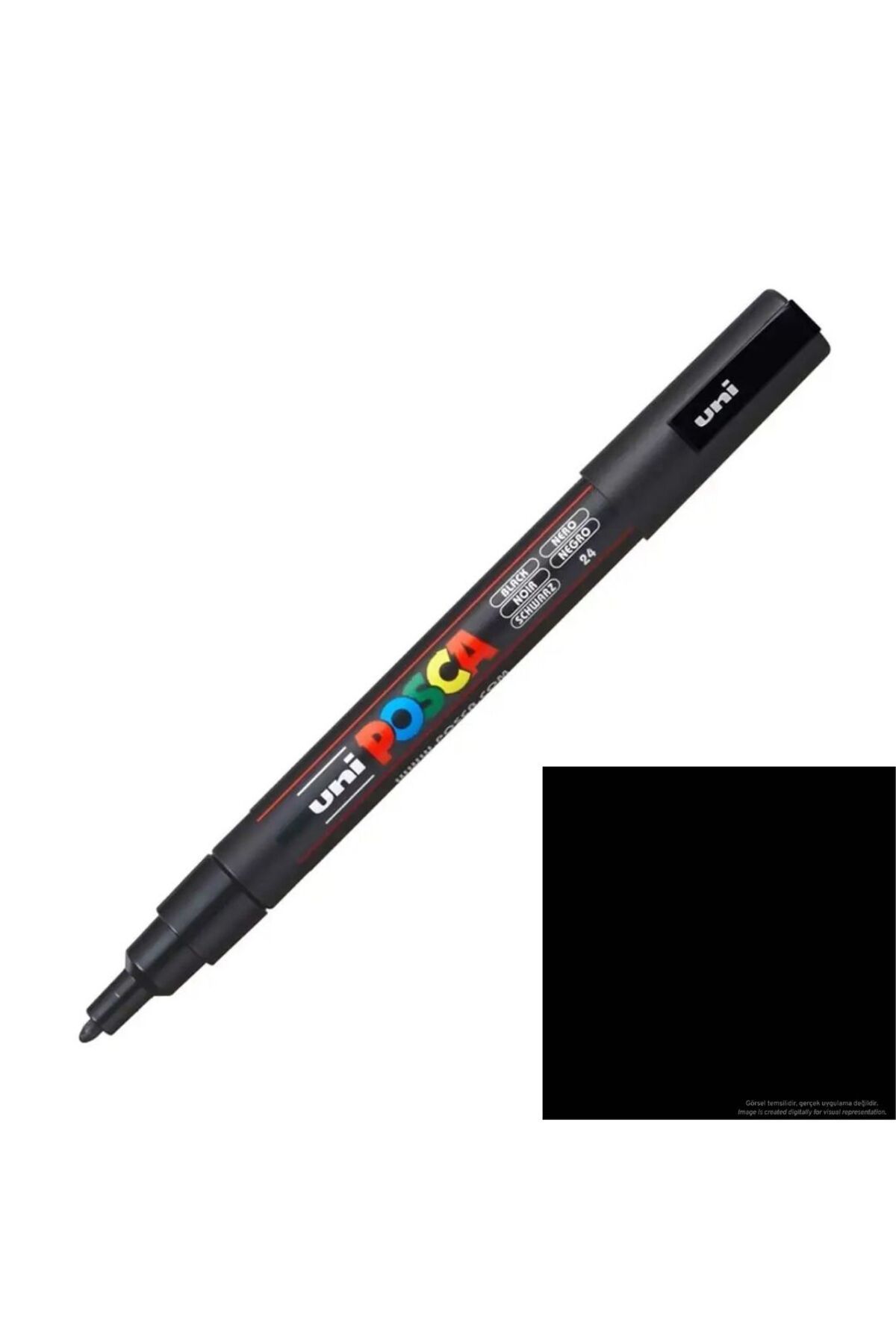 Uni Posca Akrilik Marker Pc-3m (0.9-1.3MM) Siyah