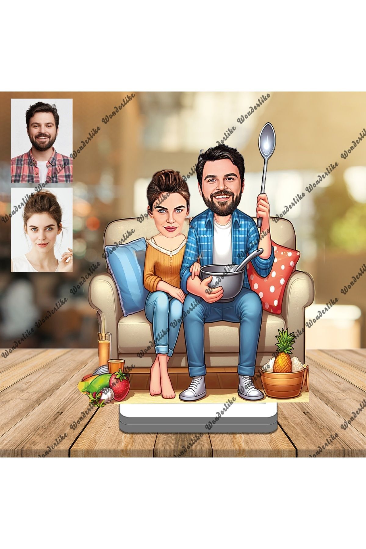 SerenityHaven Gurme Aile 3D Ahşap Biblo,Sevgiliye Hediye,Doğum Günü Hediyesi