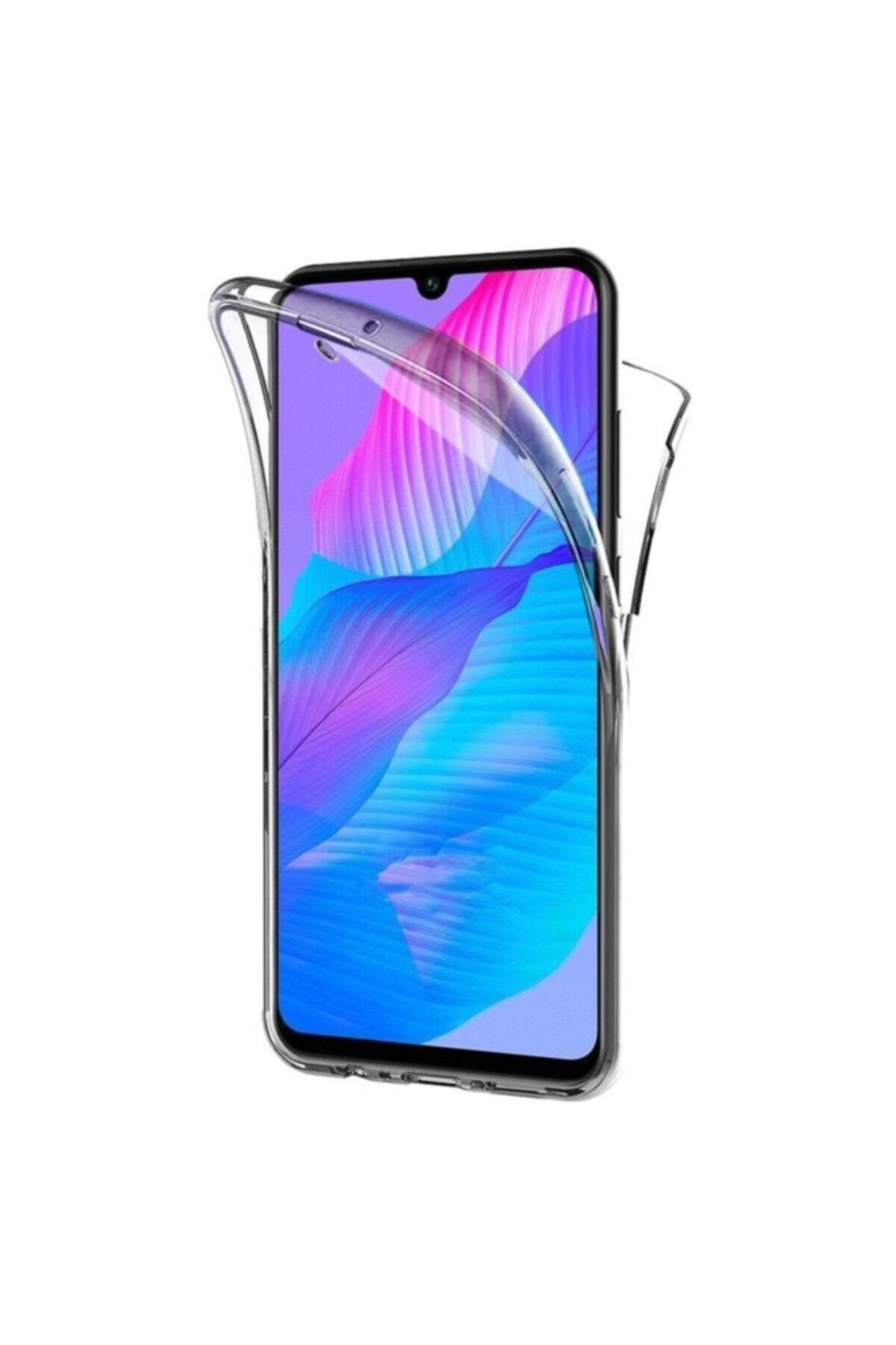 TezMax Huawei P Smart S Uyumlu 360° Ön Arka Tam Koruyucu Şeffaf Silikon Full Body Kılıf