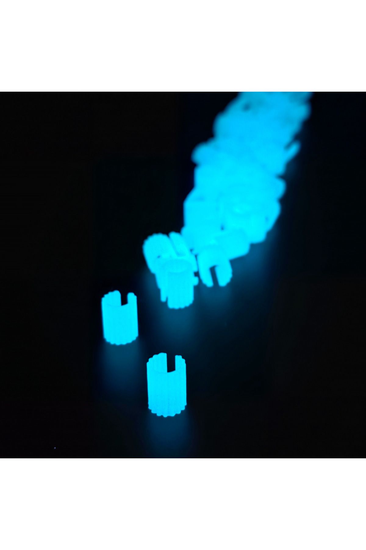 ZLBoutique-Set 50 Inele Păr Albastre Fosforescente Aplicator, 1cm X 0.6cm,decorații Pentru Păr, Cercel De Păr 8