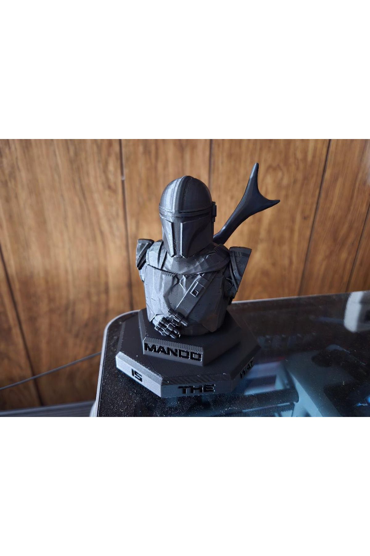 Schwarzer Stein MANDALORIAN BUST - MANDO - THIS IS THE WAY