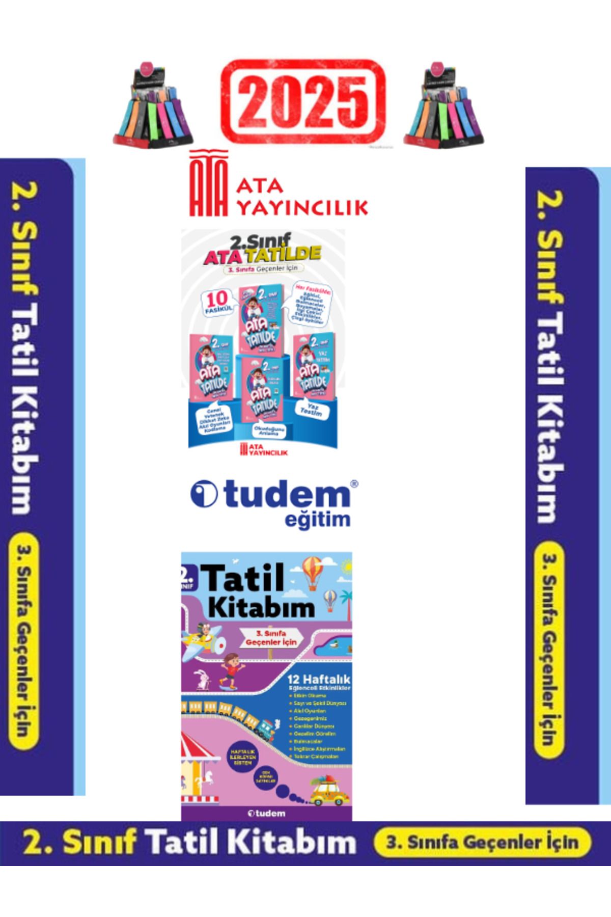 Fenomen Yayıncılık Ata Yayıncılık 2.Sınıf Yaz Tatil 10 Hafta+Tudem 2.Sınıf Yaz Tatil 12 Hafta Seti+Kalemlik