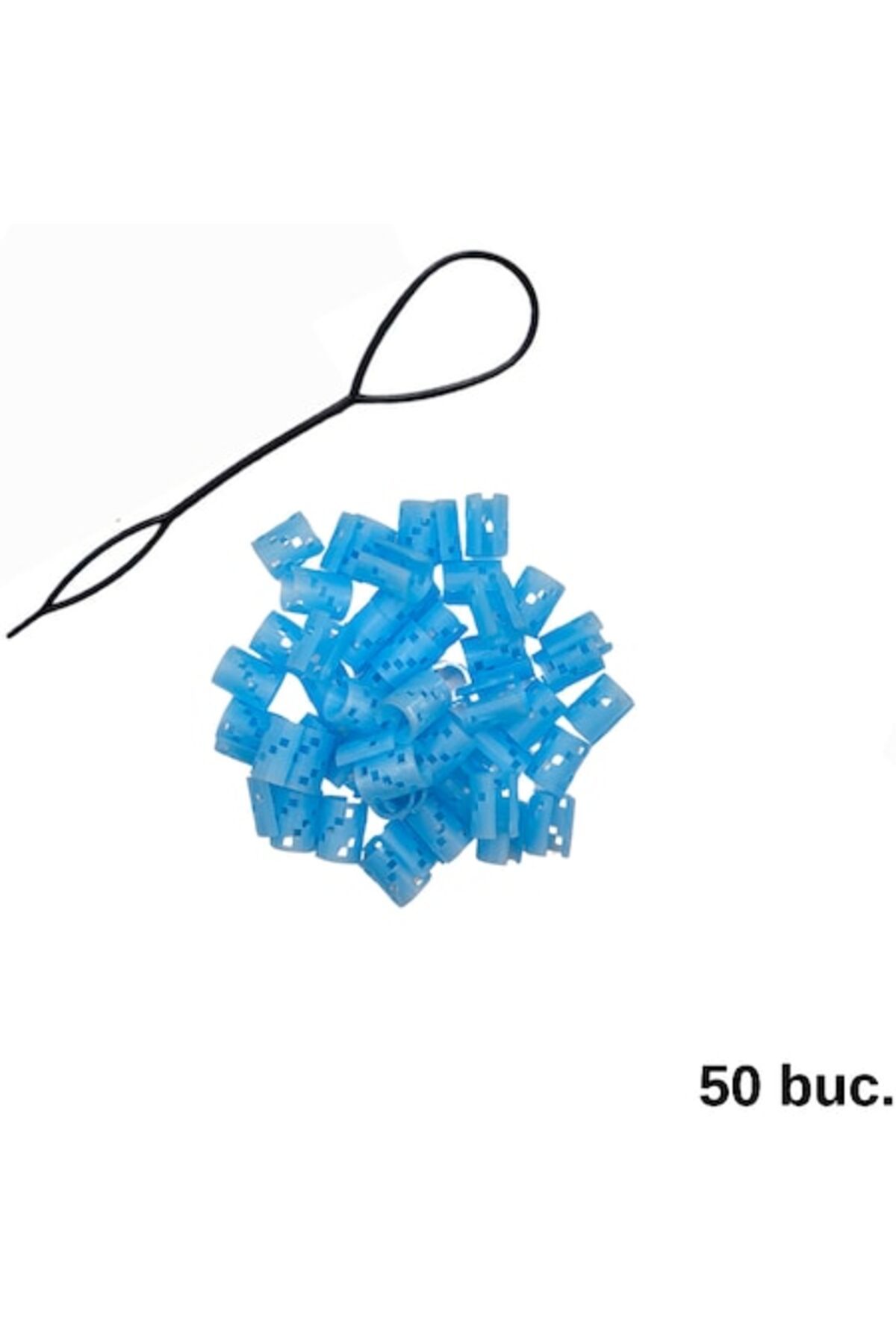 ZLBoutique-Set 50 Inele Păr Albastre Fosforescente, 1cm X 0.6cm, Accesorii Păr, Împletituri Păr, Cercel De Păr 7